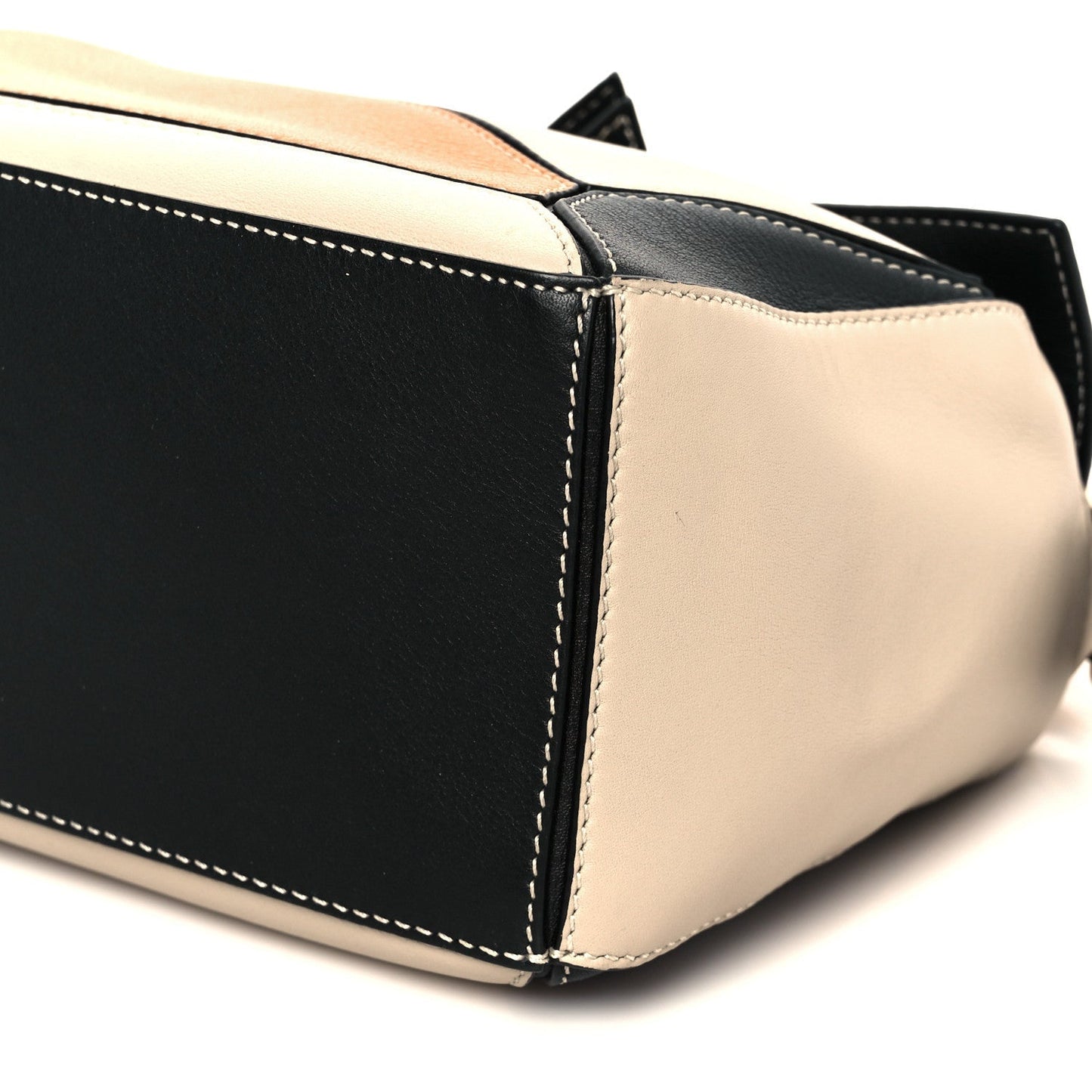Calfskin Small Puzzle Bag Amber Light Oat Black