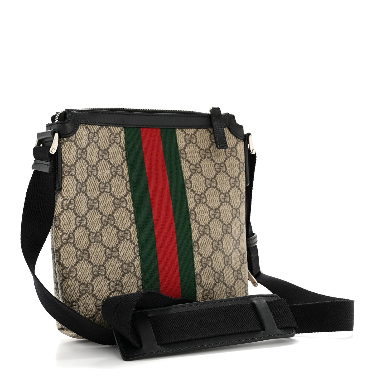GG Supreme Monogram Web Messenger Bag Black