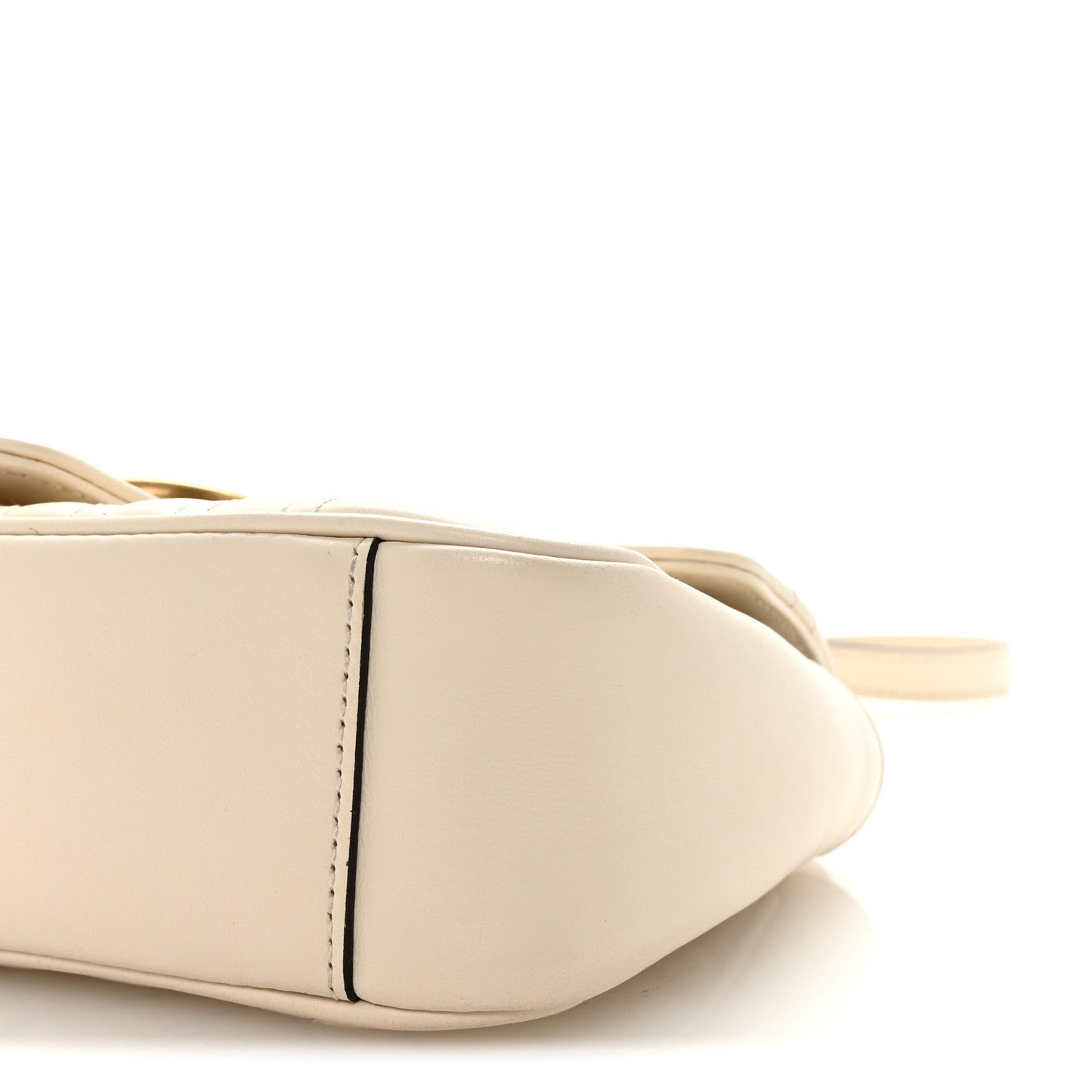 Calfskin Matelasse Mini GG Marmont Shoulder Bag White
