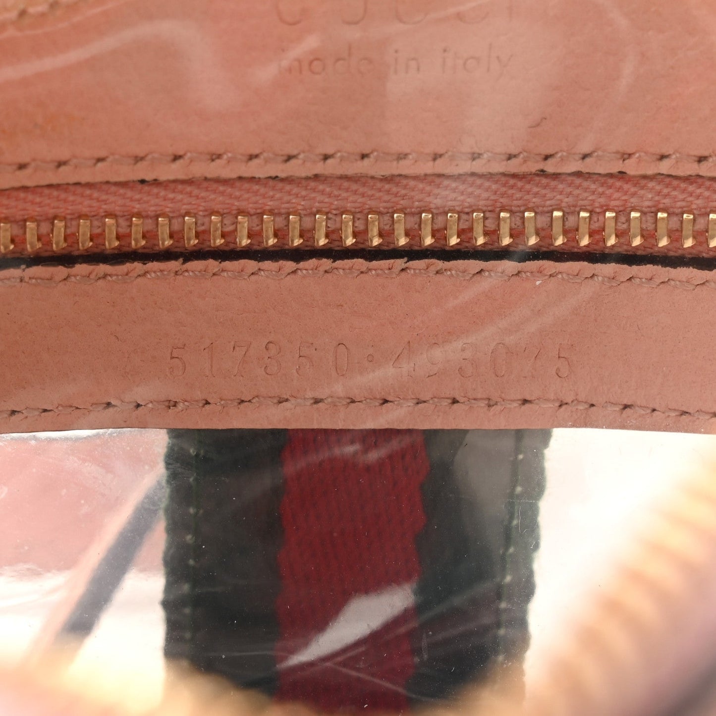 Vinyl Web Mini Ophidia Transparent Shoulder Bag Perfect Pink