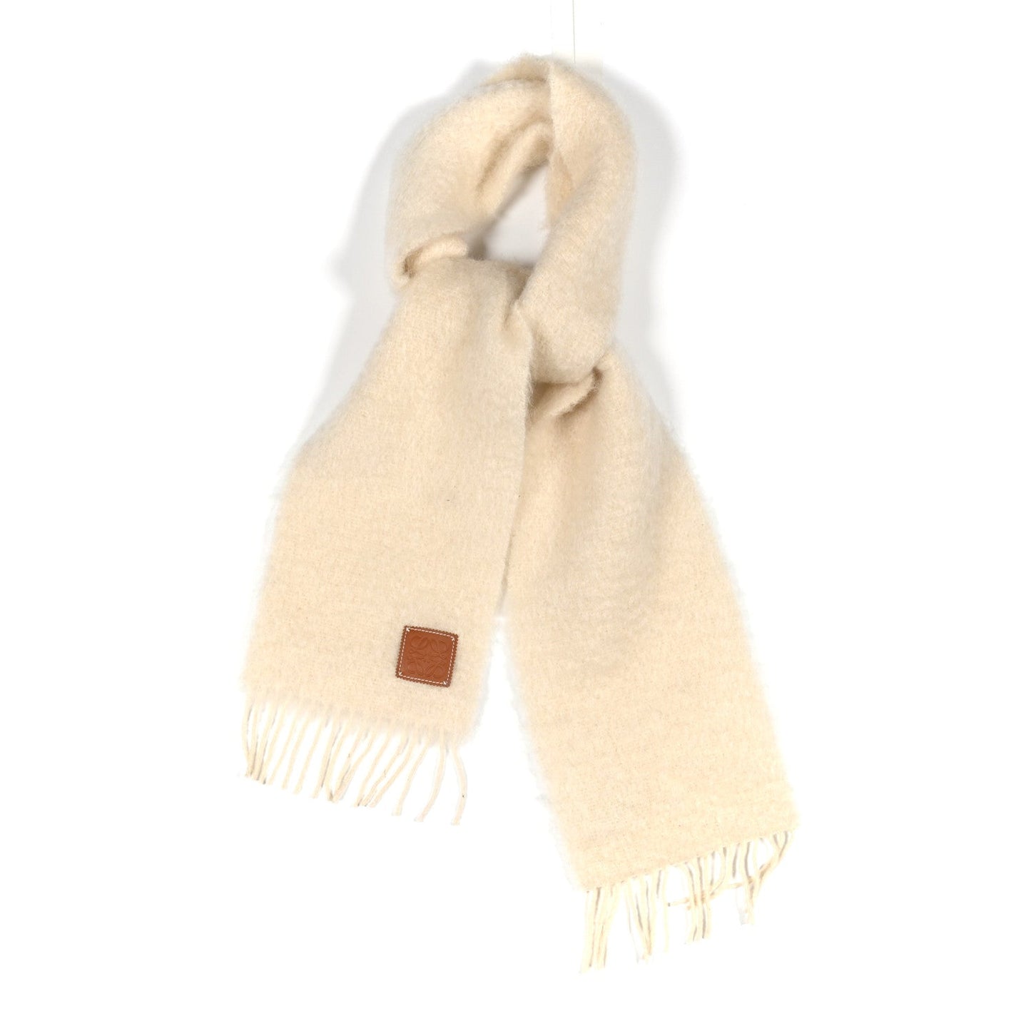 Mohair Wool Anagram Scarf White