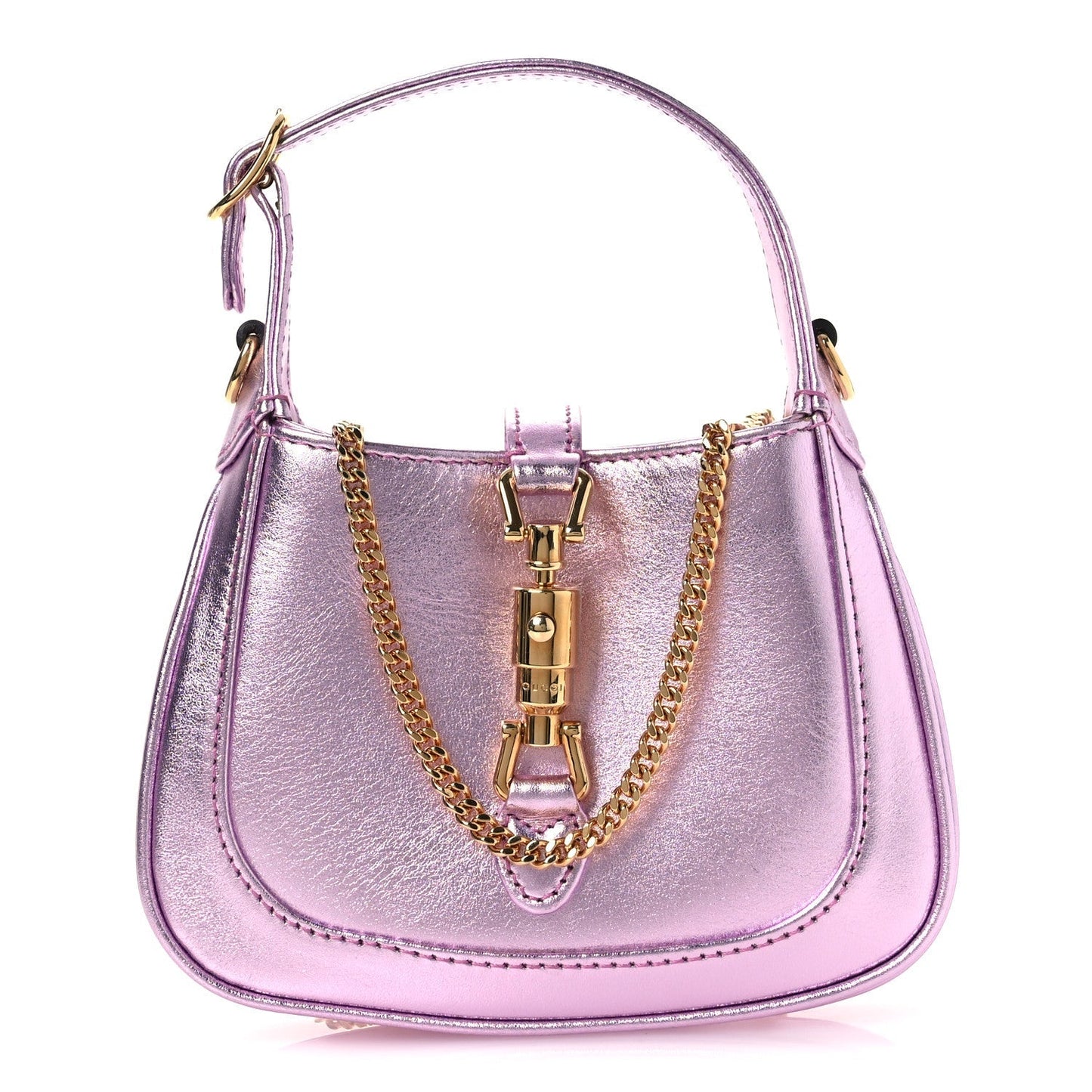 Laminated Nappa Nano Jackie 1961 Hobo Metallic Pink