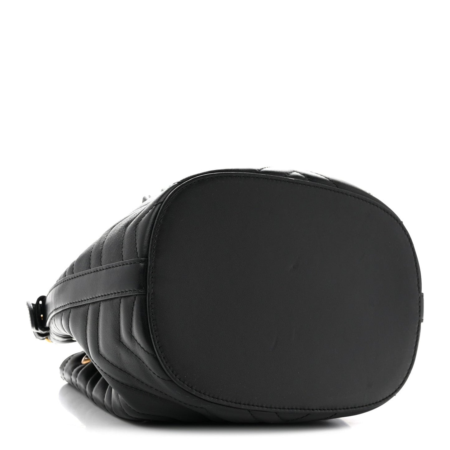 Calfskin Matelasse Sylvie Web GG Marmont Bucket Bag Black