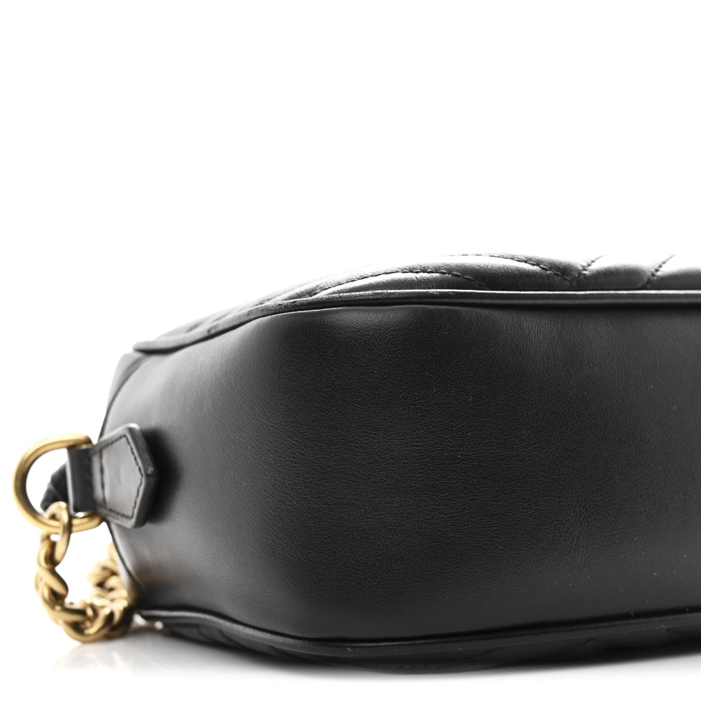 Calfskin Matelasse Small GG Marmont Chain Shoulder Bag Black
