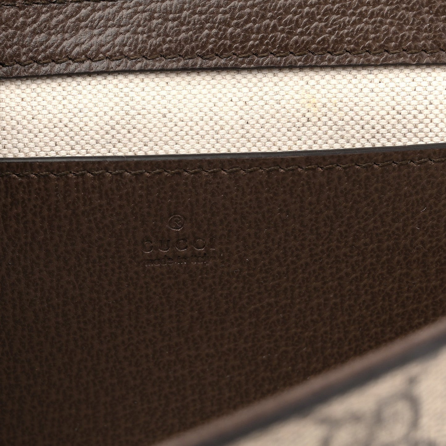 GG Supreme Monogram Textured Dollar Calfskin Web Mini Ophidia Envelope Shoulder Bag Beige Ebony