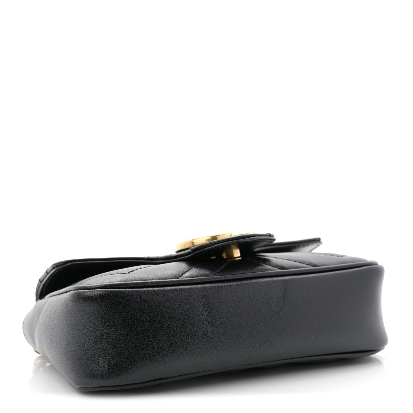 Calfskin Matelasse Super Mini GG Marmont Shoulder Bag Black