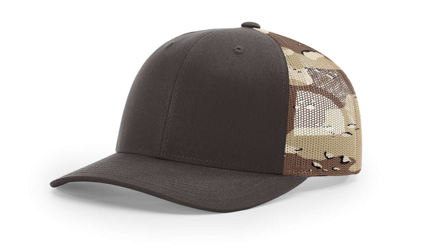 Richardson 112PM Printed Mesh Back Trucker Cap Snapback Hat - Blank
