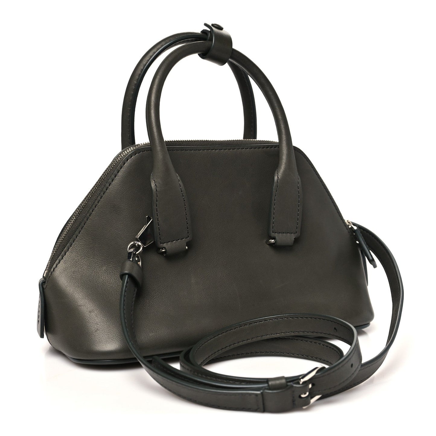 Saddle Calfskin Mini Devon Bag Koala Grey