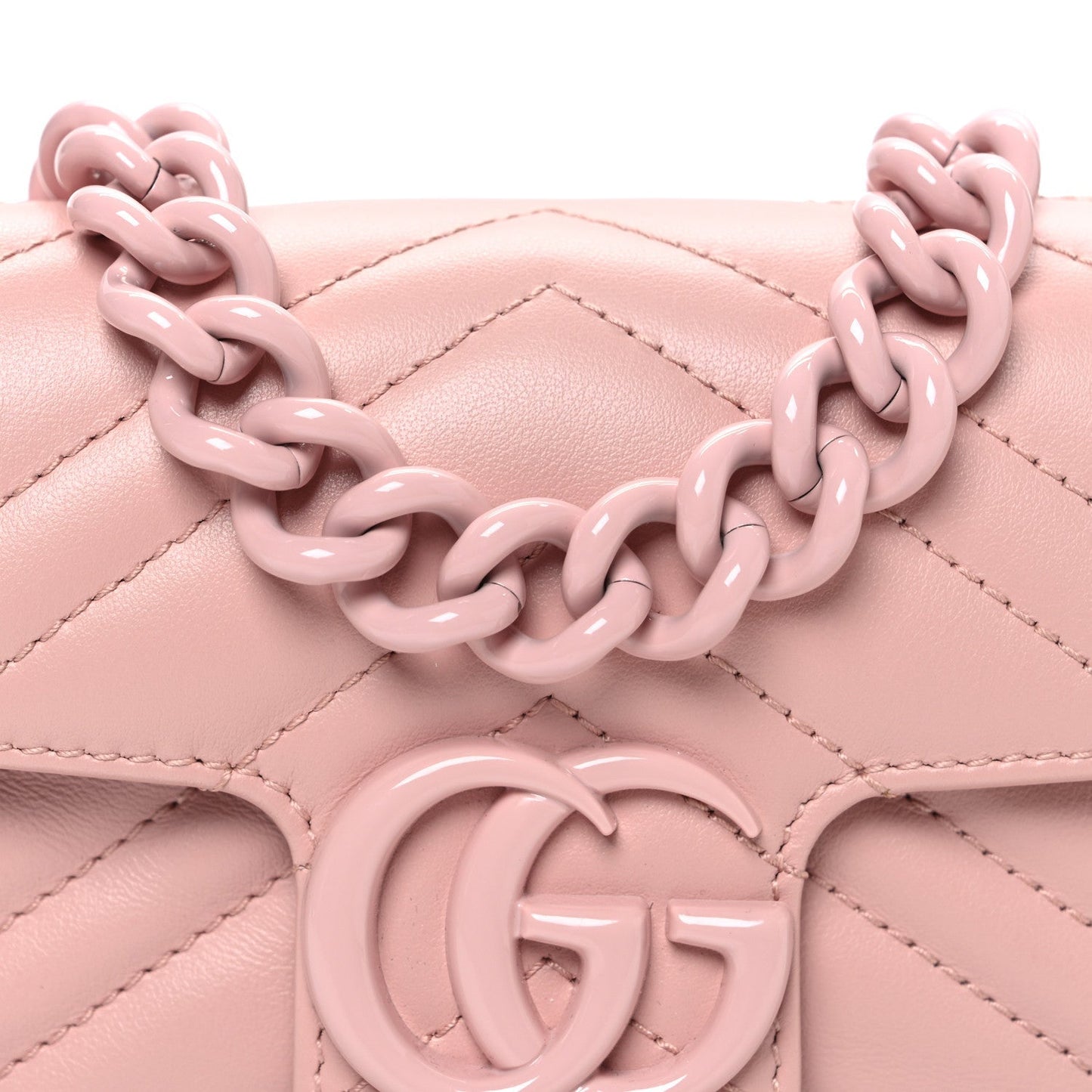 Calfskin Matelasse Monochrome GG Marmont Chain Belt Bag Perfect Pink