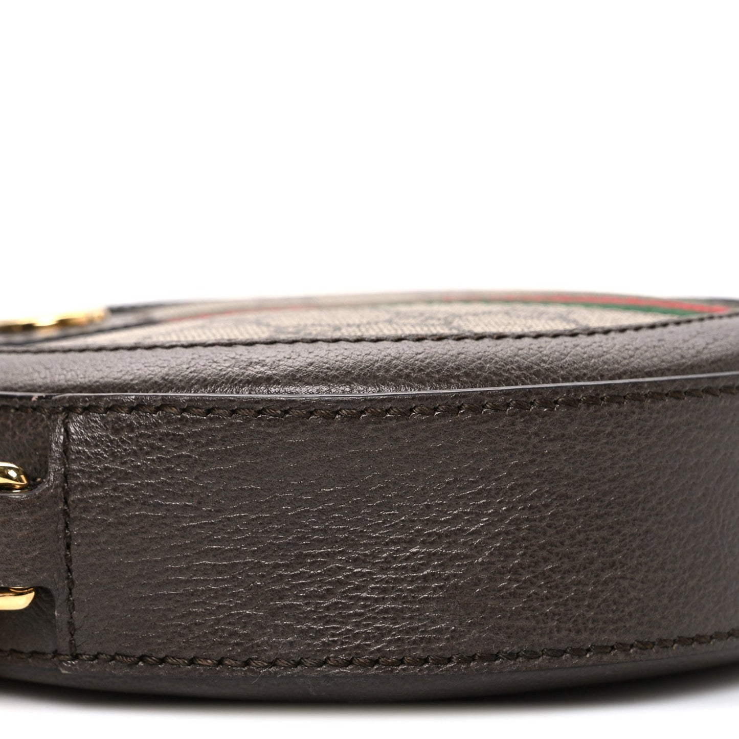 GG Supreme Monogram Web Mini Ophidia Round Shoulder Bag Brown