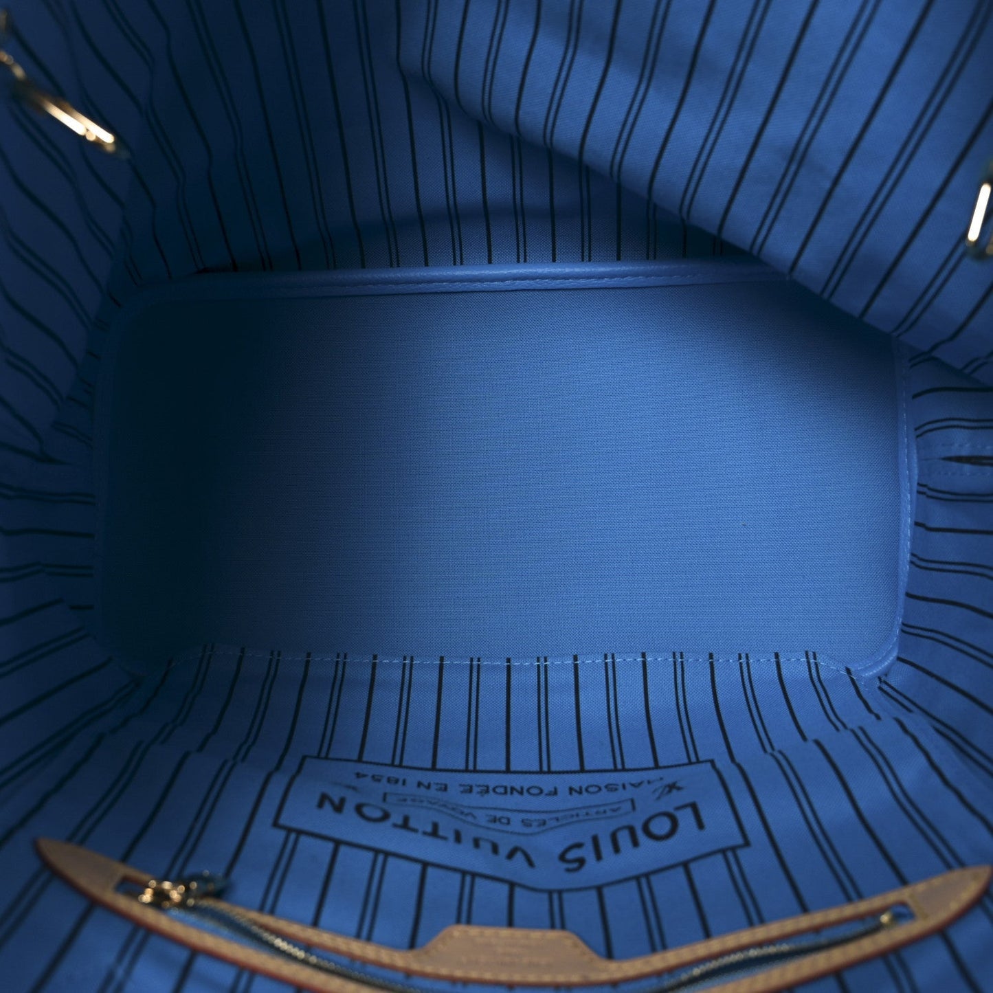 Monogram Inside Out Neverfull Bandouliere MM Gaston Blue