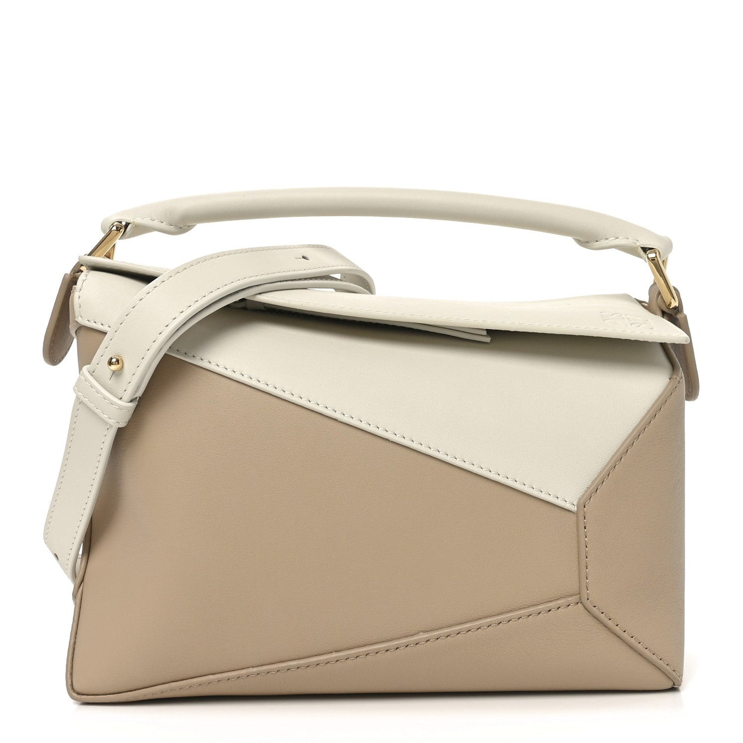 Classic Calfskin Small Puzzle Edge Bag Soft White Paper Craft
