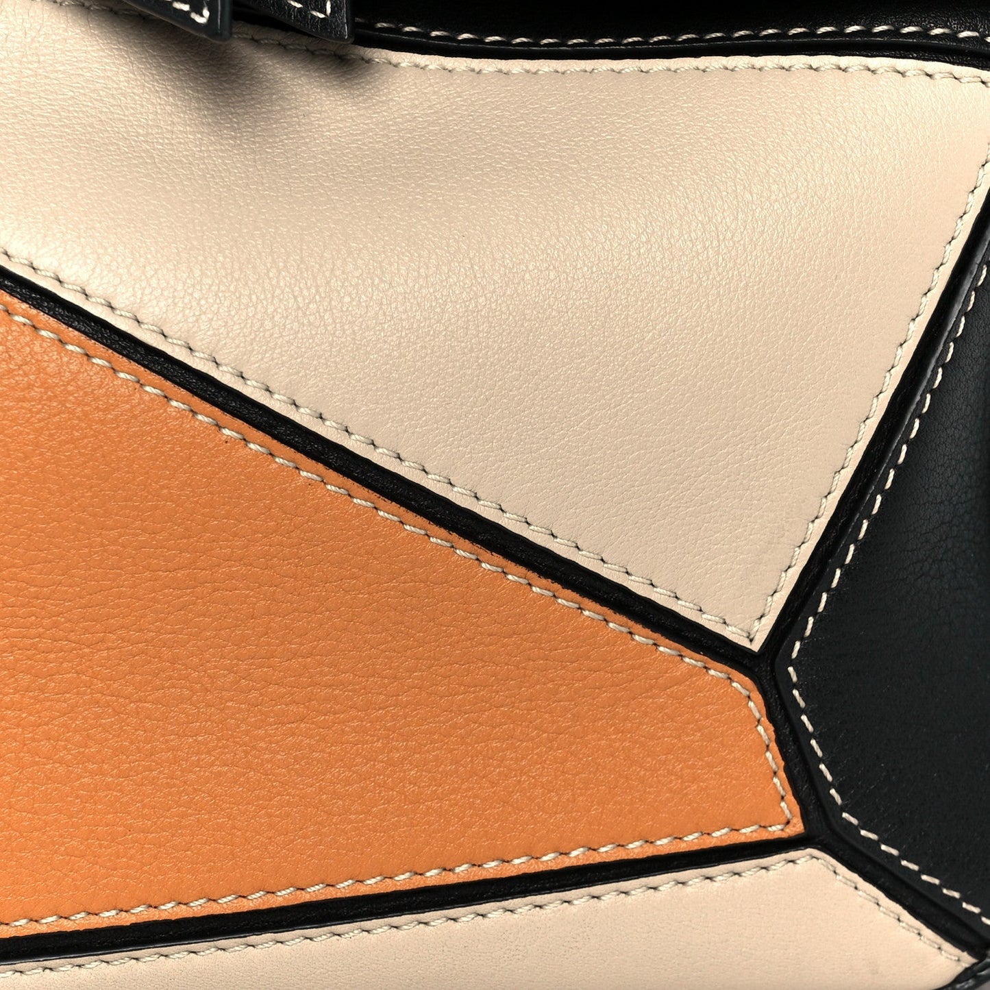 Calfskin Small Puzzle Bag Amber Light Oat Black