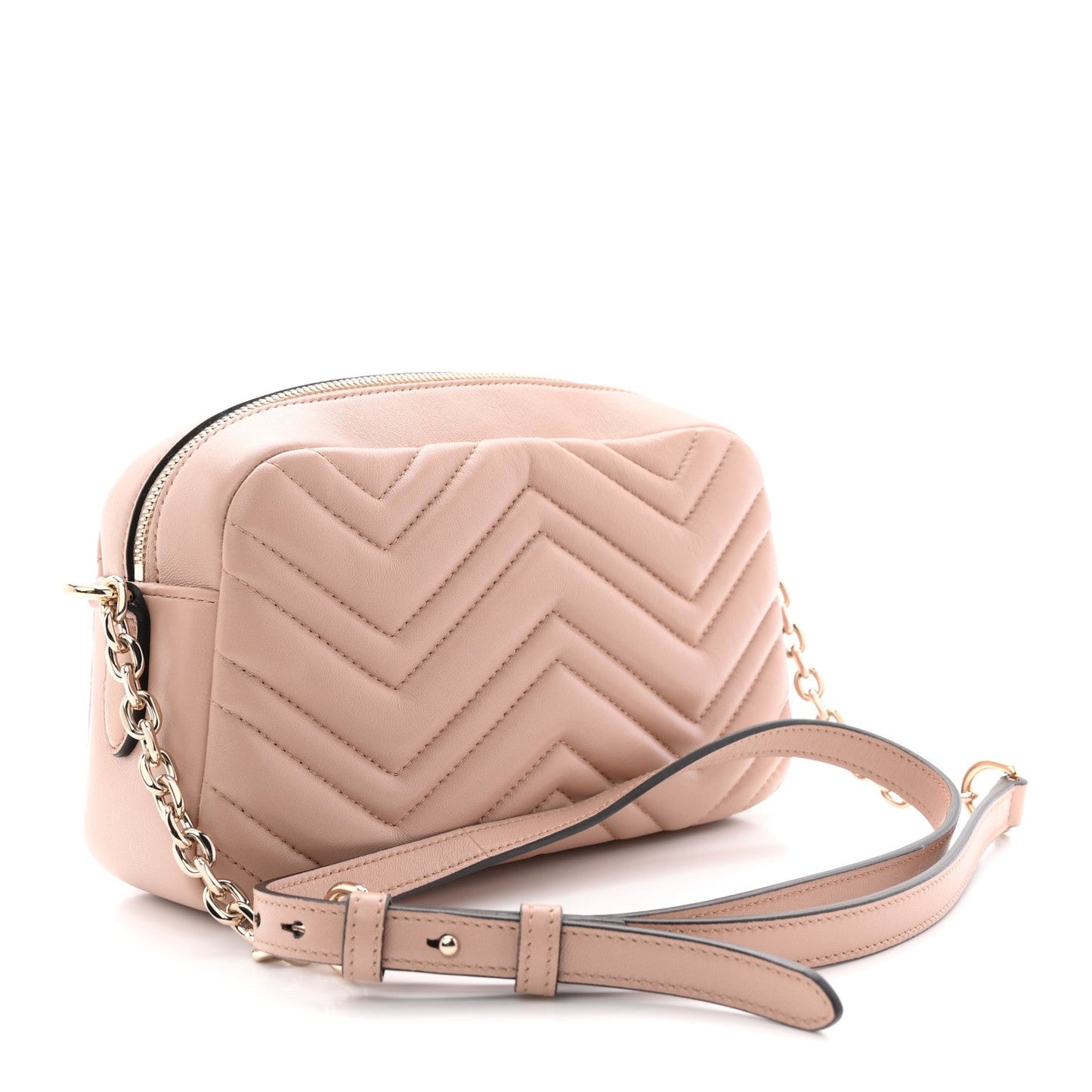 Calfskin Matelasse Small GG Marmont Camera Bag Pink Beige