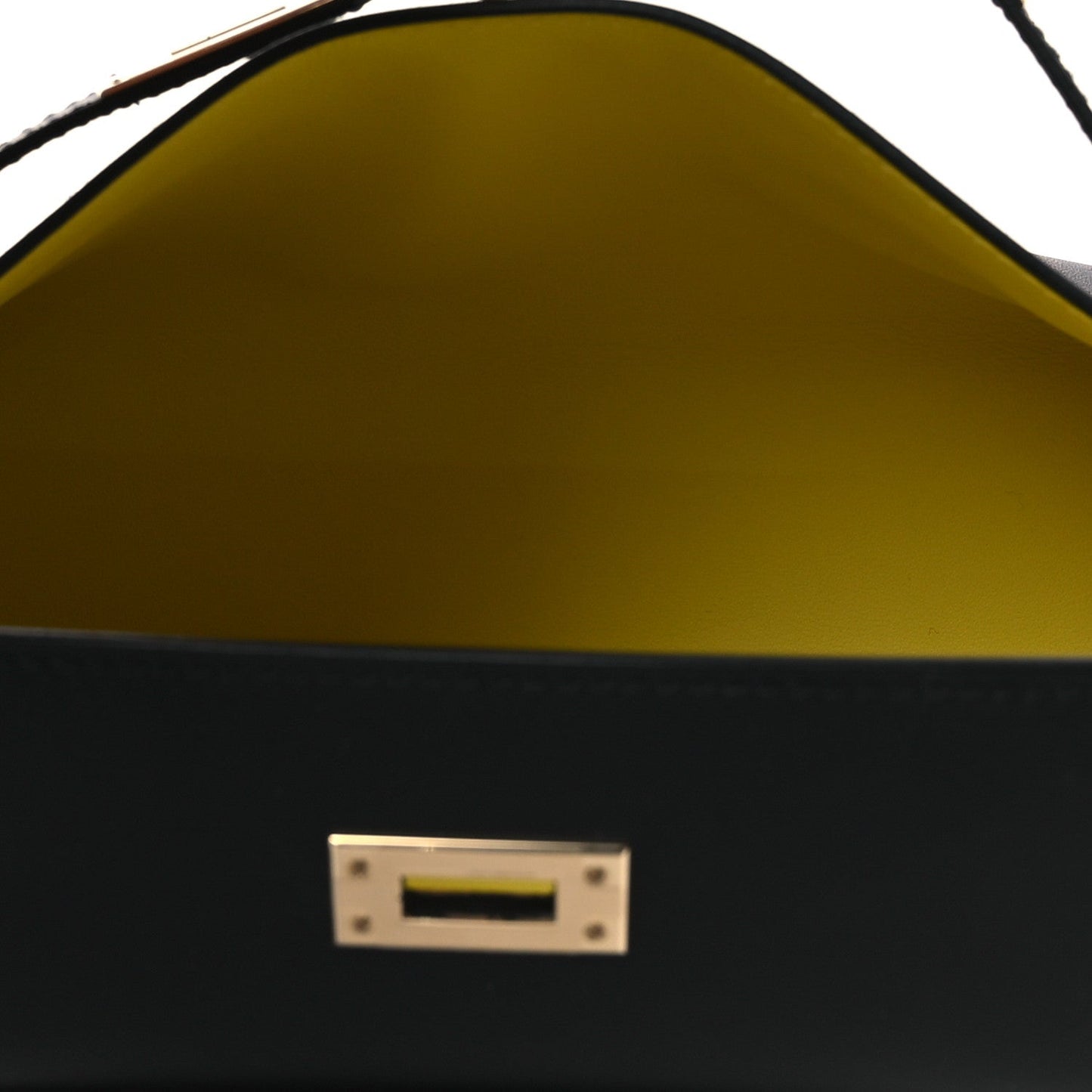 Swift Horseshoe Kelly Pochette Clutch Black Lime