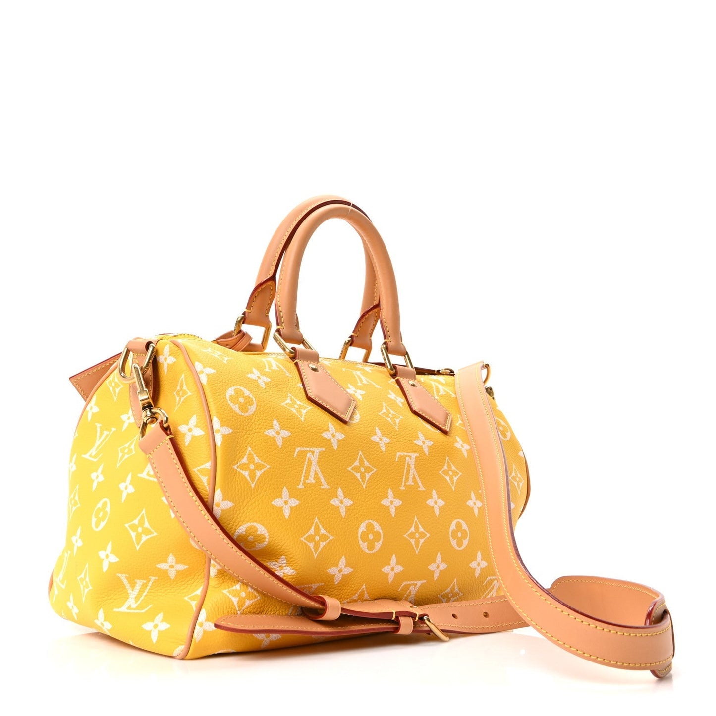 Calfskin Monogram Speedy P9 Bandouliere 25 Jaune Mat