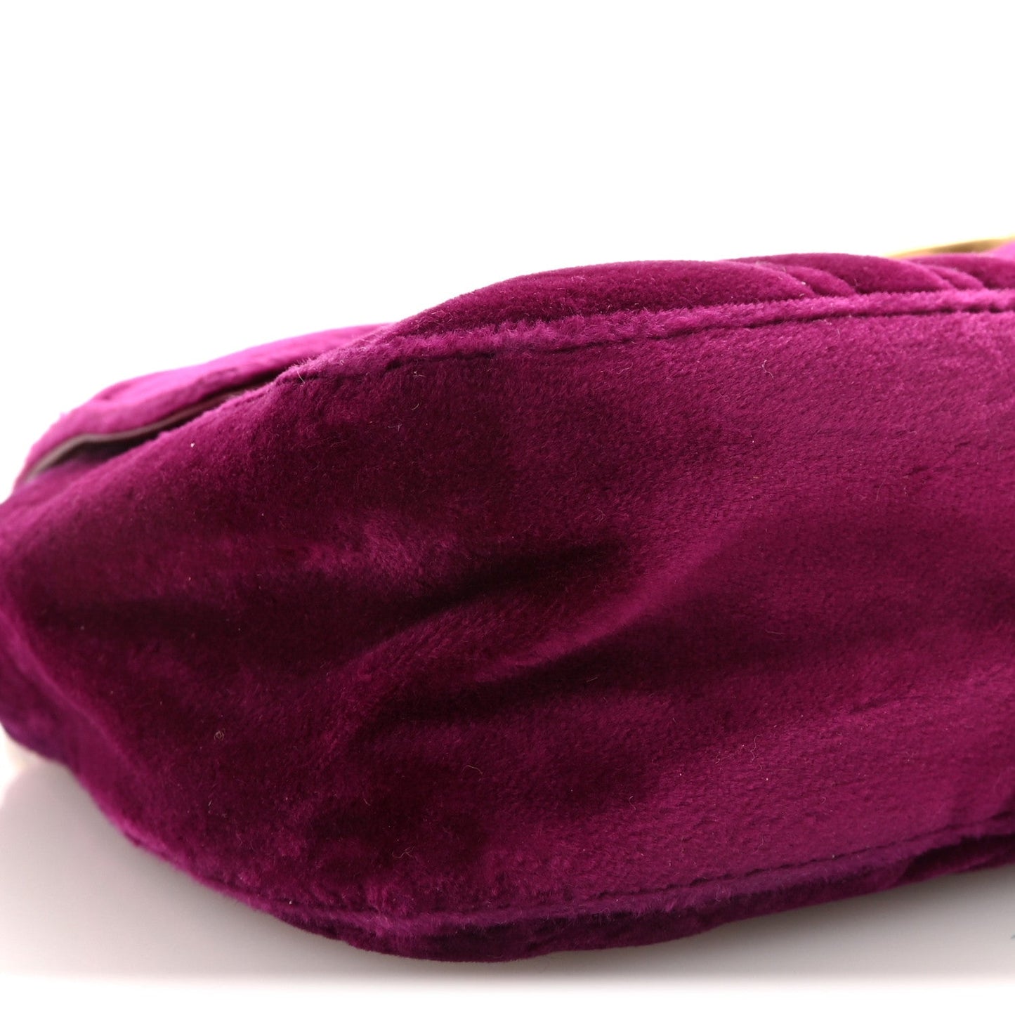 Velvet Matelasse Mini GG Marmont Shoulder Bag Fuchsia Violet Cyclamen