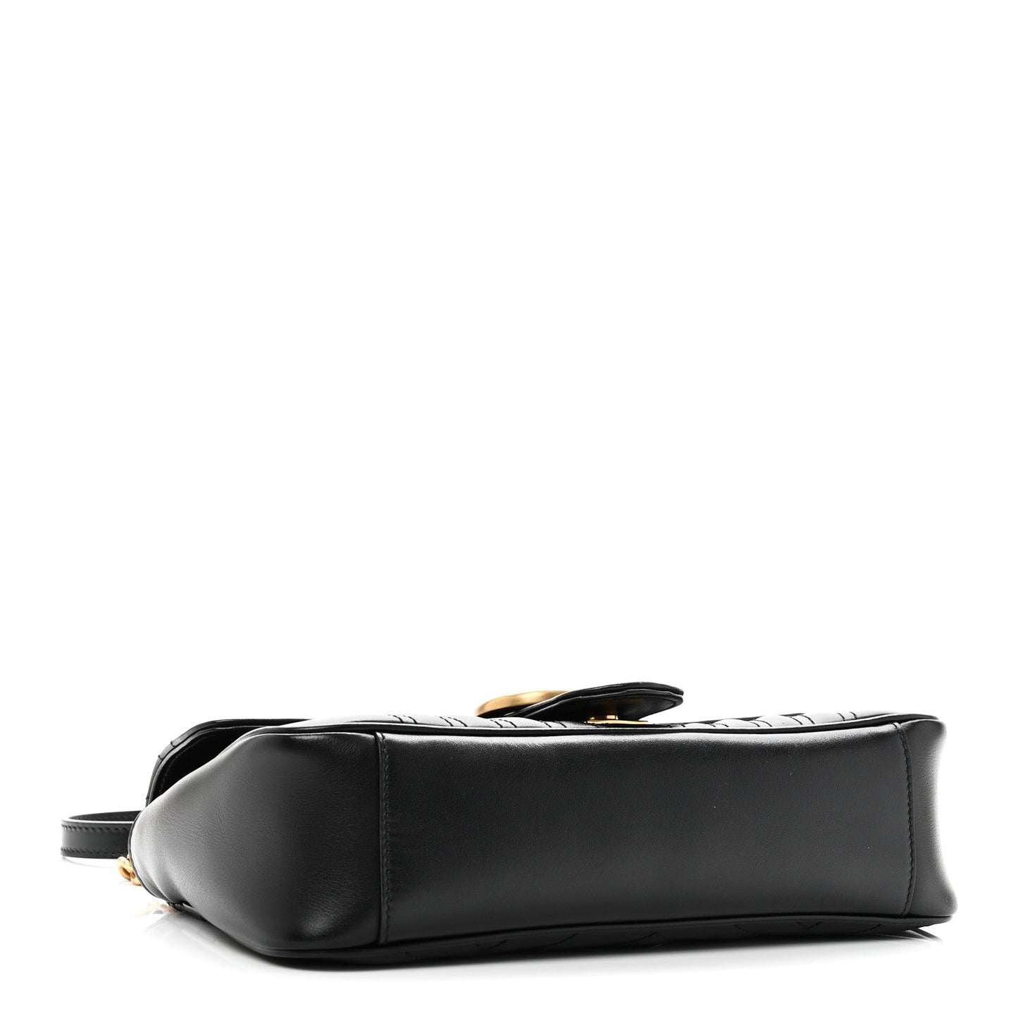 Calfskin Matelasse Small GG Marmont Shoulder Bag Black