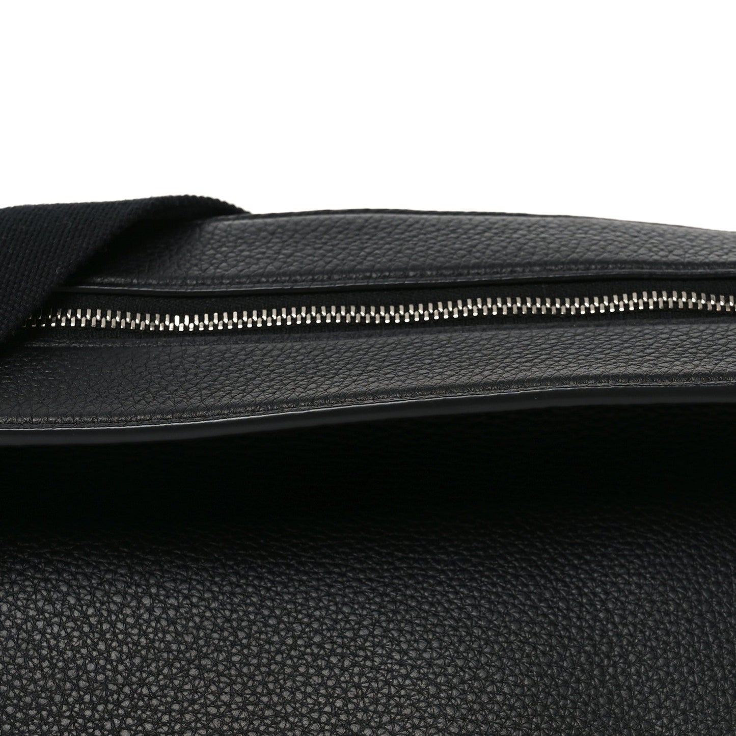 Grained Calfskin Large Slouchy Banana Bag Black