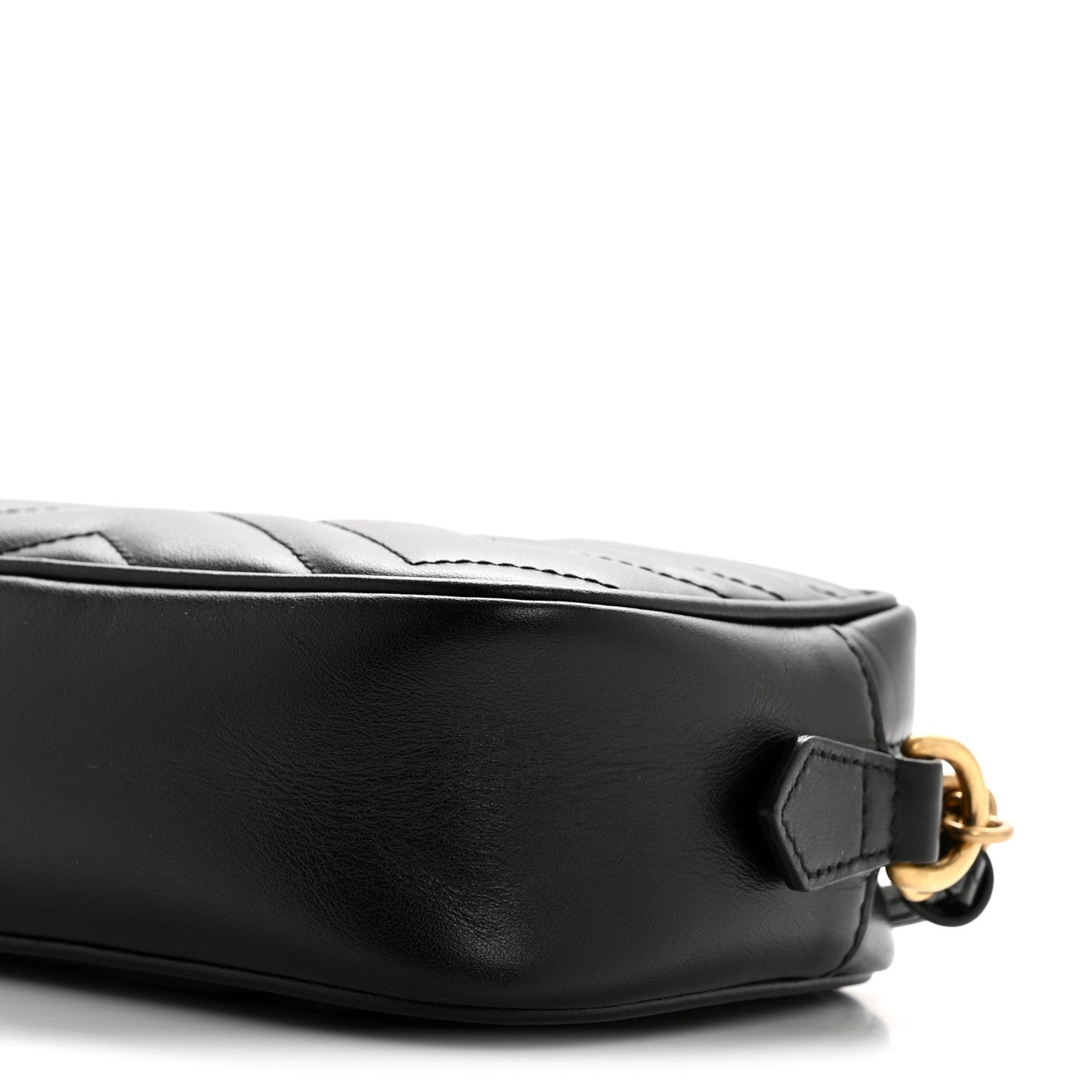 Calfskin Matelasse Mini GG Marmont Chain Shoulder Bag Black