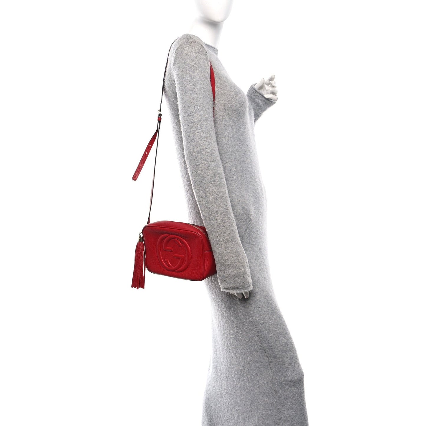 Pebbled Calfskin Small Soho Disco Bag Tabasco Red