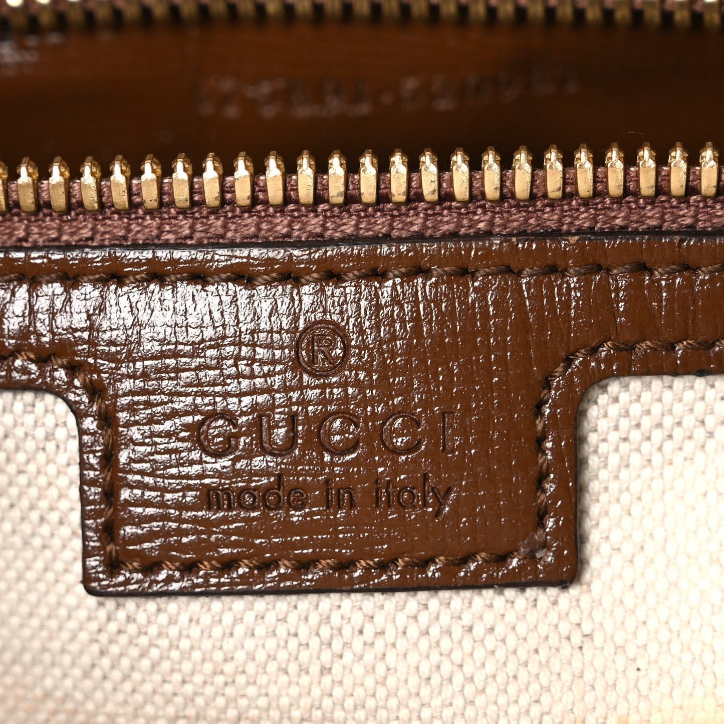 GG Supreme Monogram Azalea Calfskin Retro Interlocking G Messenger Shoulder Bag Beige Ebony Brown Sugar