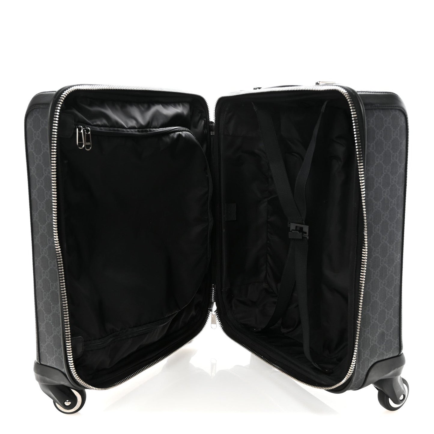 GG Supreme Monogram Gran Turismo Suitcase Black Grey