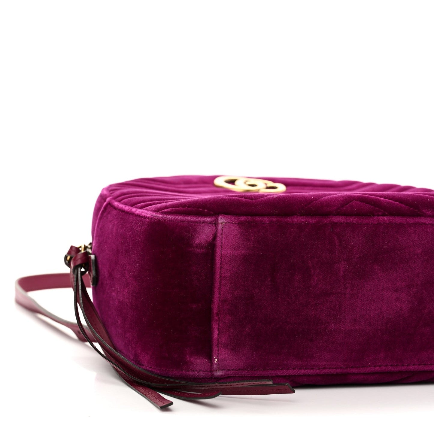 Velvet Matelasse GG Marmont Dome Backpack Fuchsia Violet Cyclamen