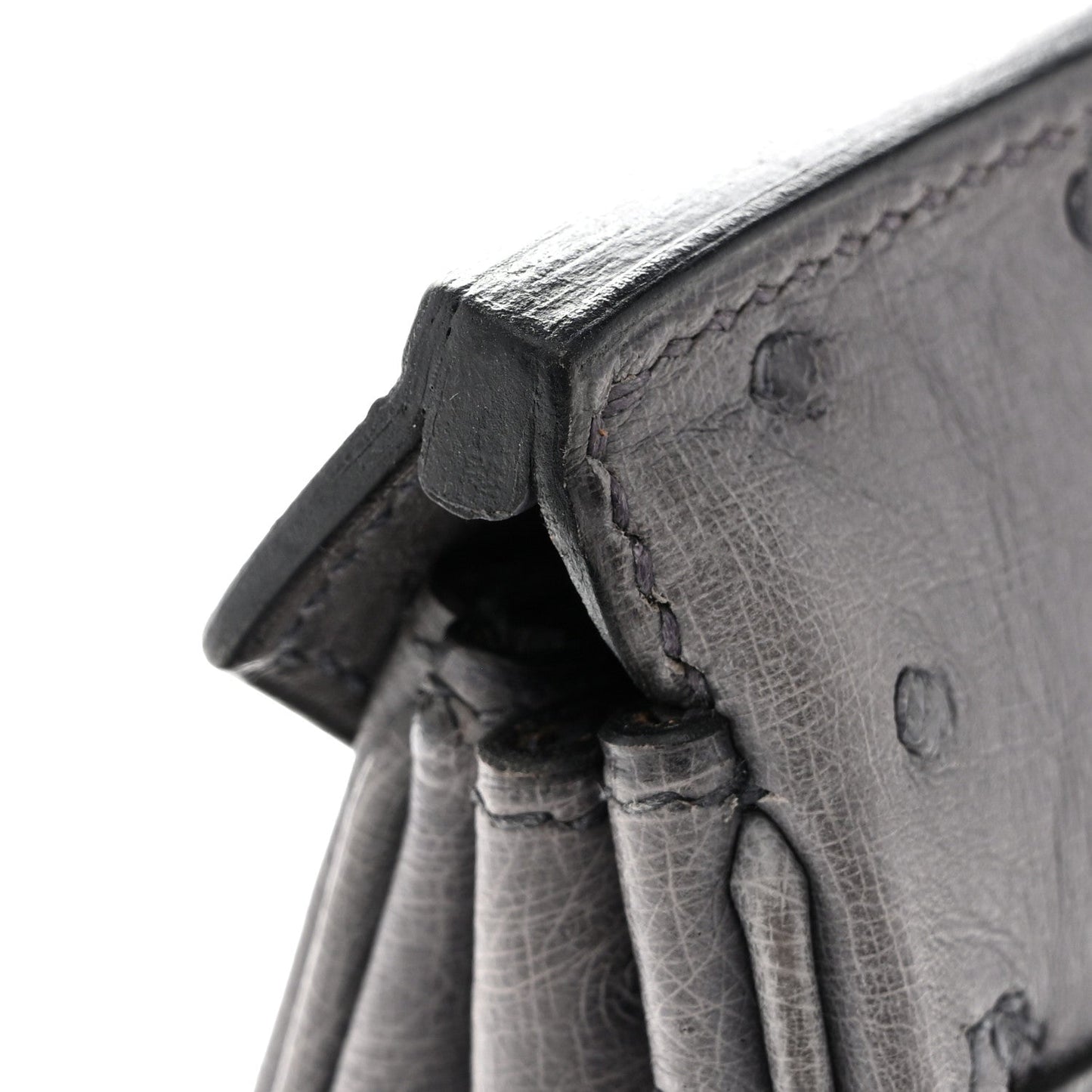 Ostrich Birkin 25 Gris Agate