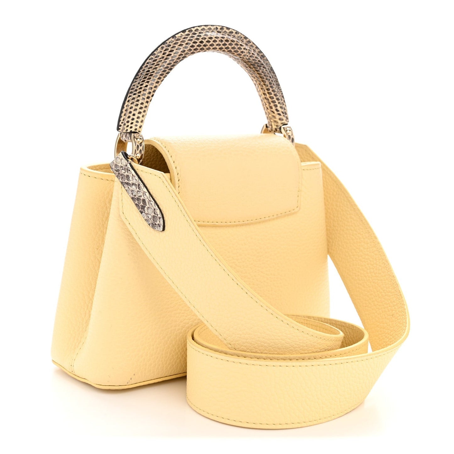 Taurillon Snakeskin Mini Capucines Banane