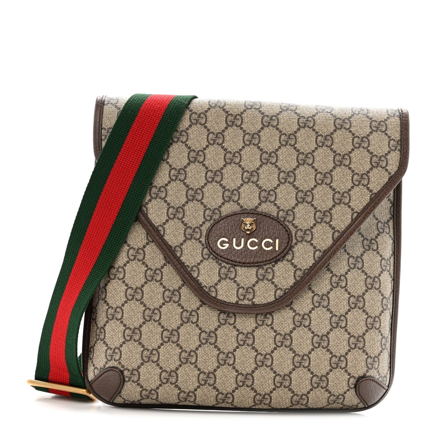 GG Supreme Monogram Web Medium Neo Vintage Flap Messenger Bag Beige New Acero