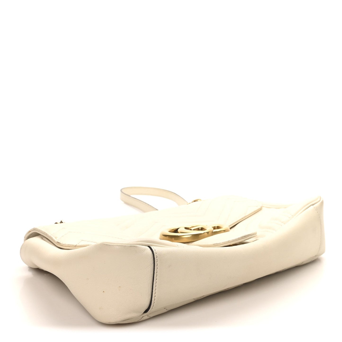 Calfskin Matelasse Medium GG Marmont Shoulder Bag White