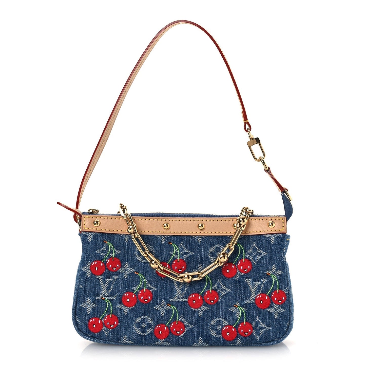 LV X TM Monogram Denim Cerises Pochette Accessories Blue