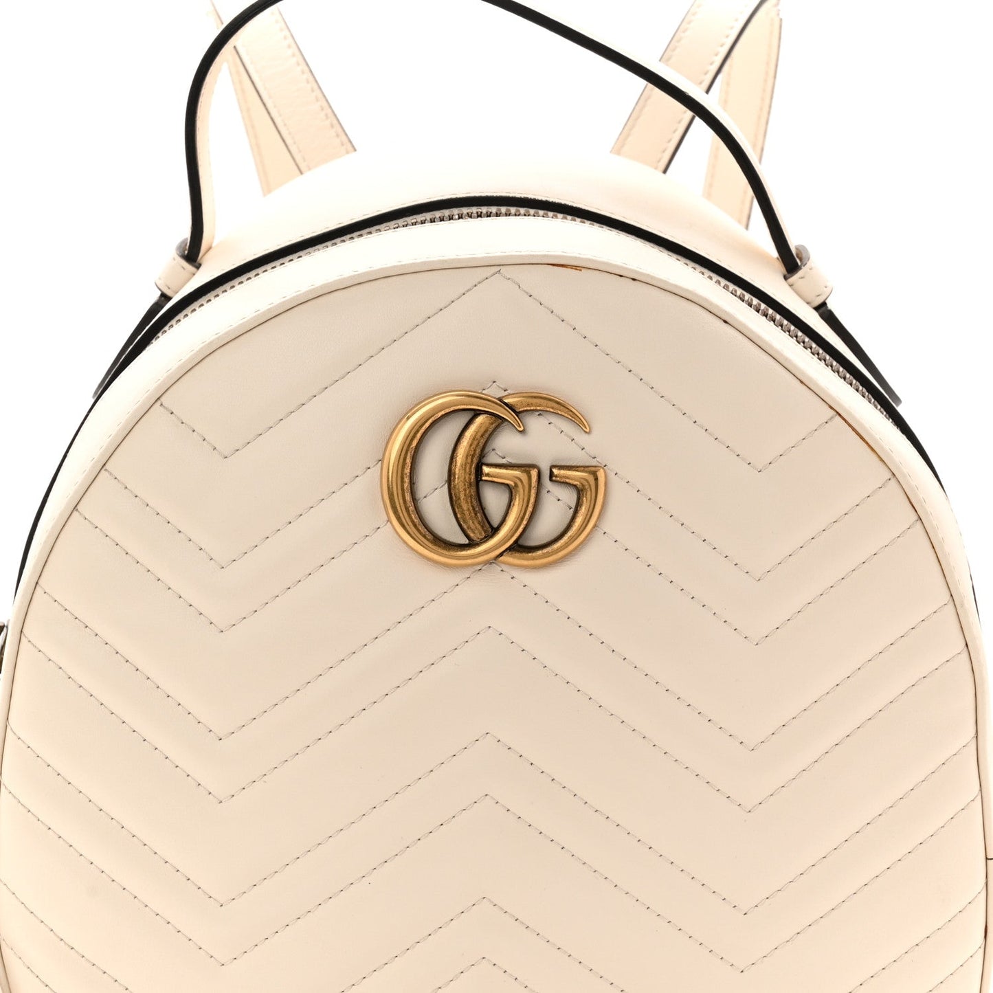 Calfskin Matelasse GG Marmont Dome Backpack White