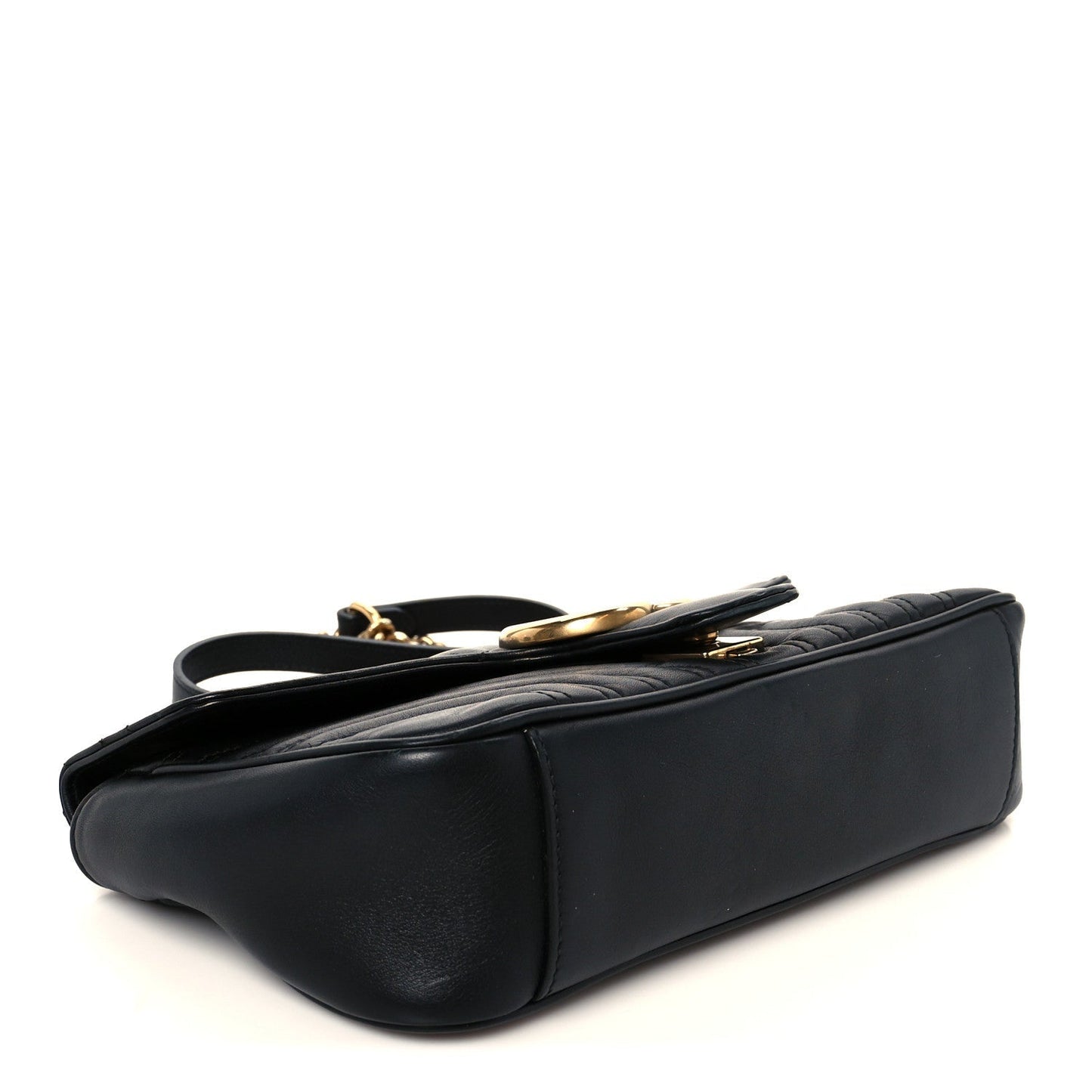 Calfskin Matelasse Small GG Marmont Shoulder Bag Black