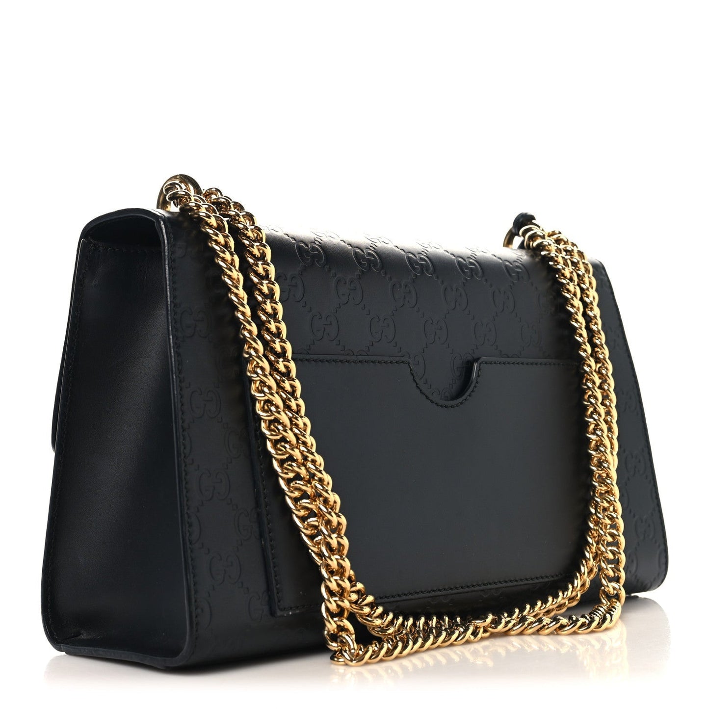 Guccissima Medium Padlock Shoulder Bag Black