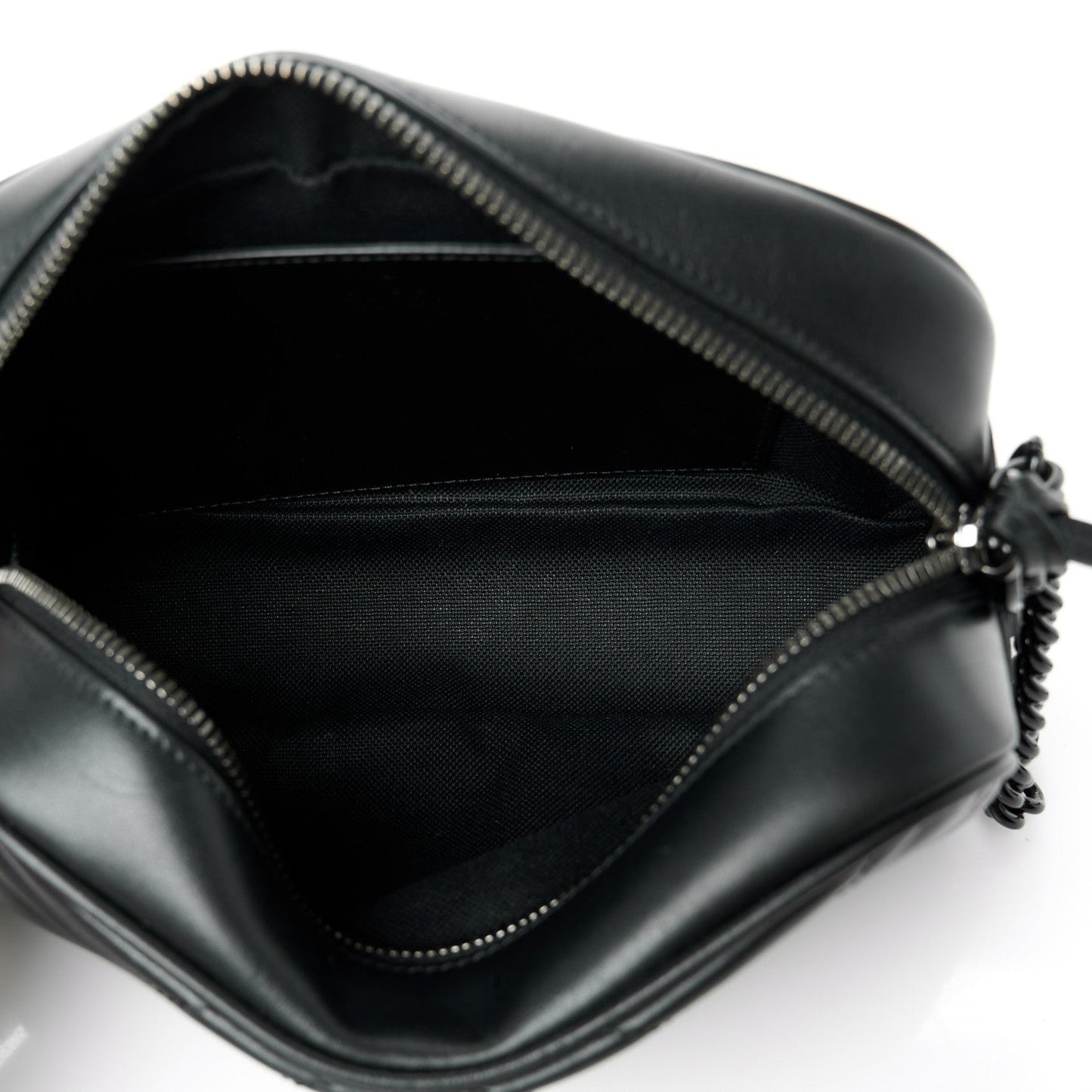 Calfskin Matelasse Monochrome Small GG Marmont Chain Shoulder Bag Black