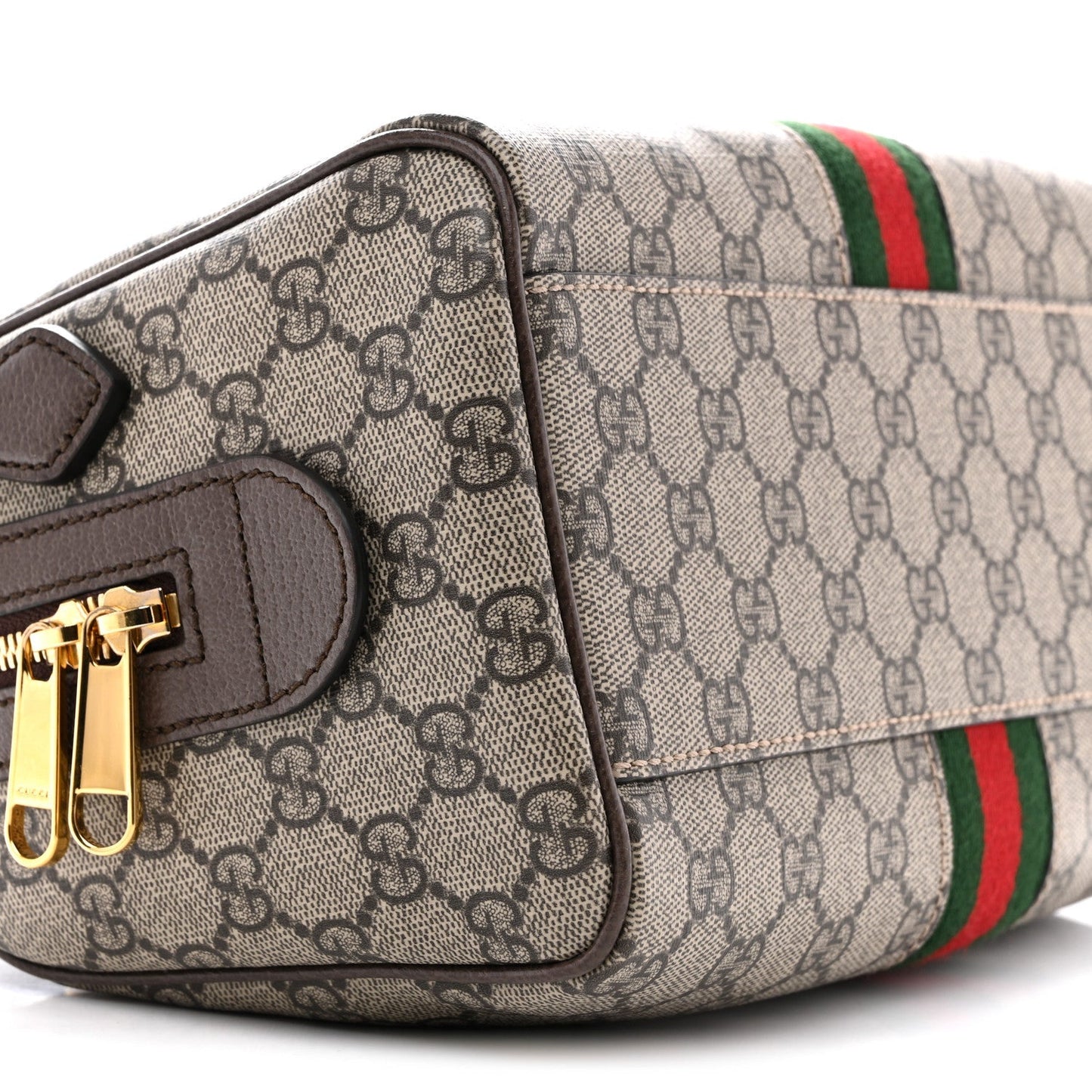 GG Supreme Monogram Web Small Ophidia Top Handle Bag Beige Ebony