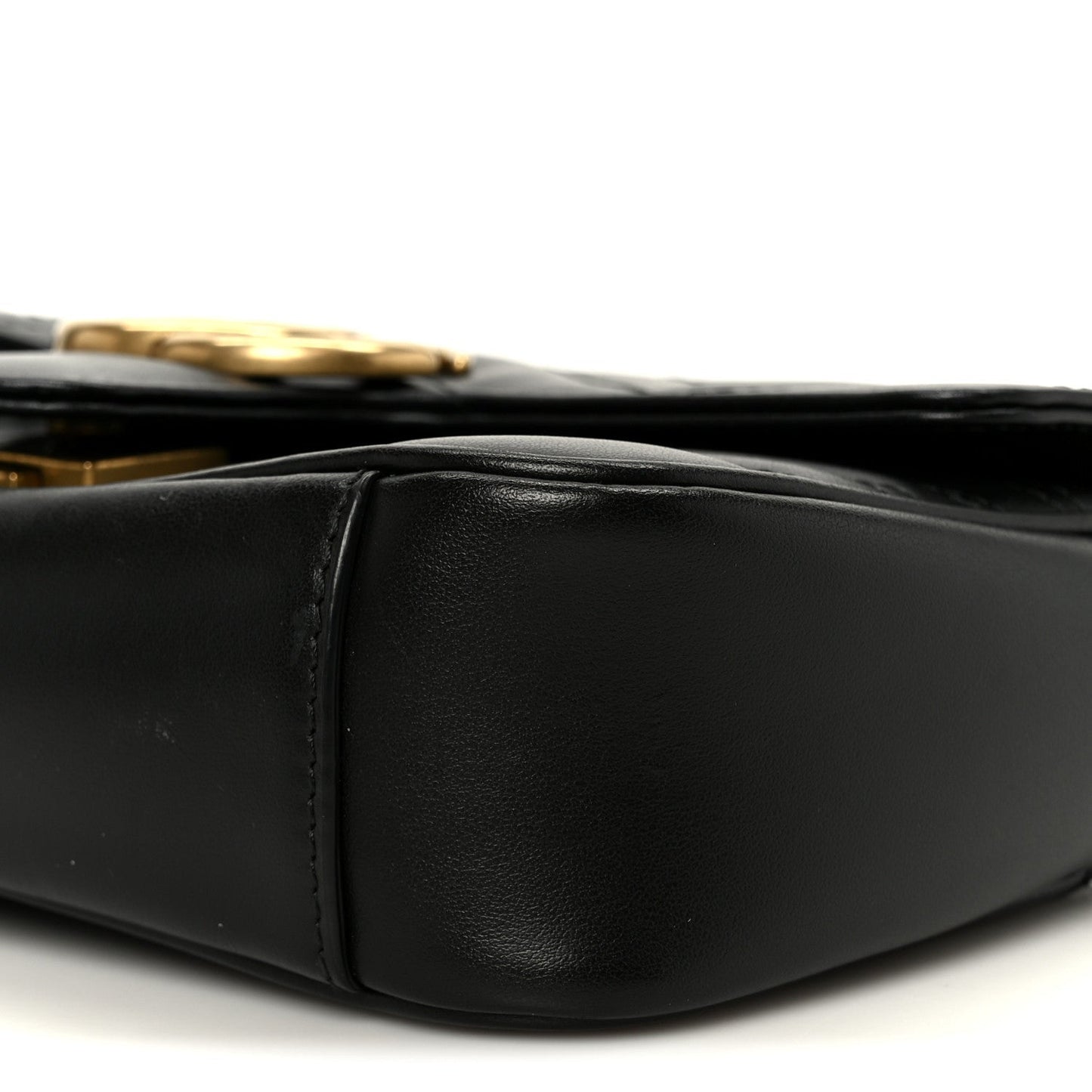 Calfskin Matelasse Mini GG Marmont Shoulder Bag Black