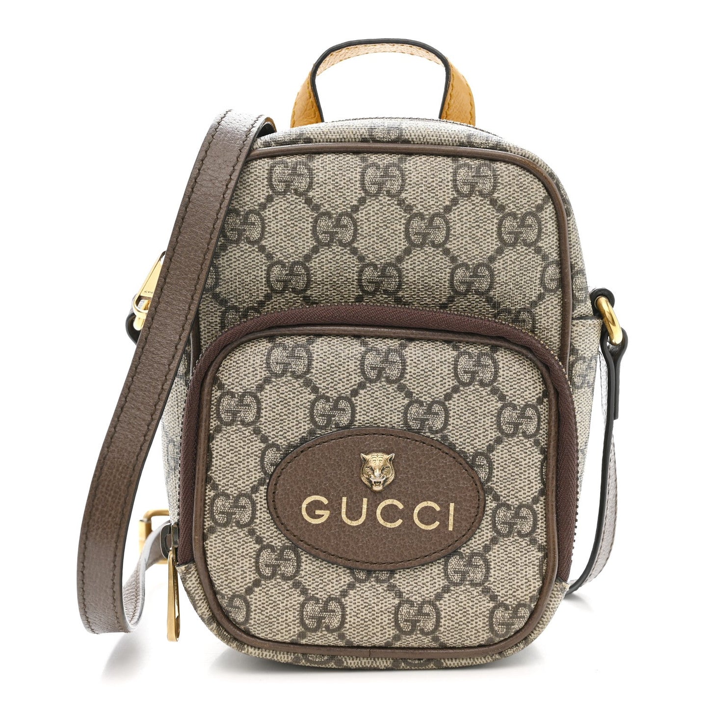 GG Supreme Monogram Mini Neo Vintage Double Zip Messenger Bag Beige New Acero Crop