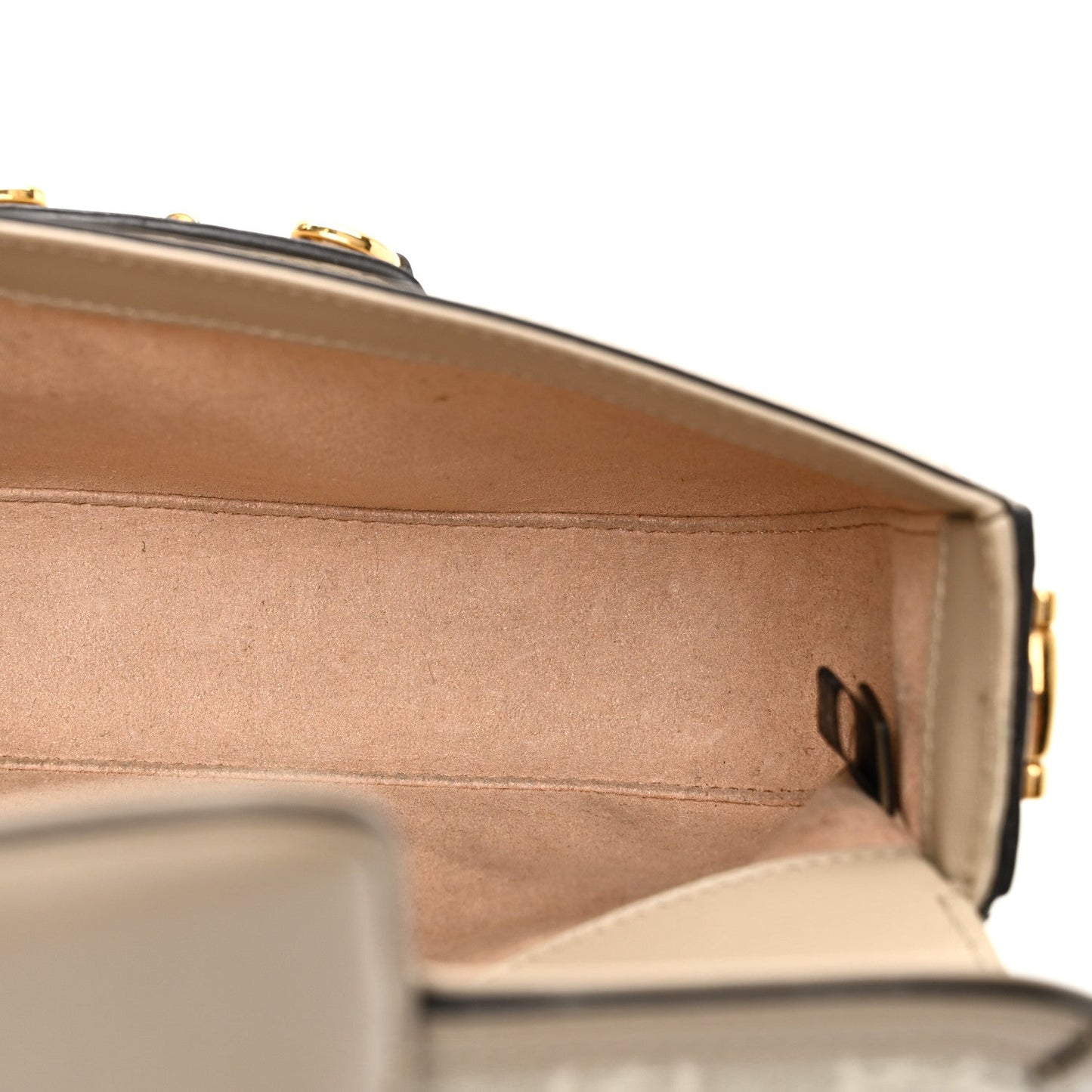 GG Supreme Monogram Small Horsebit 1955 Chain Shoulder Bag Beige Mystic White