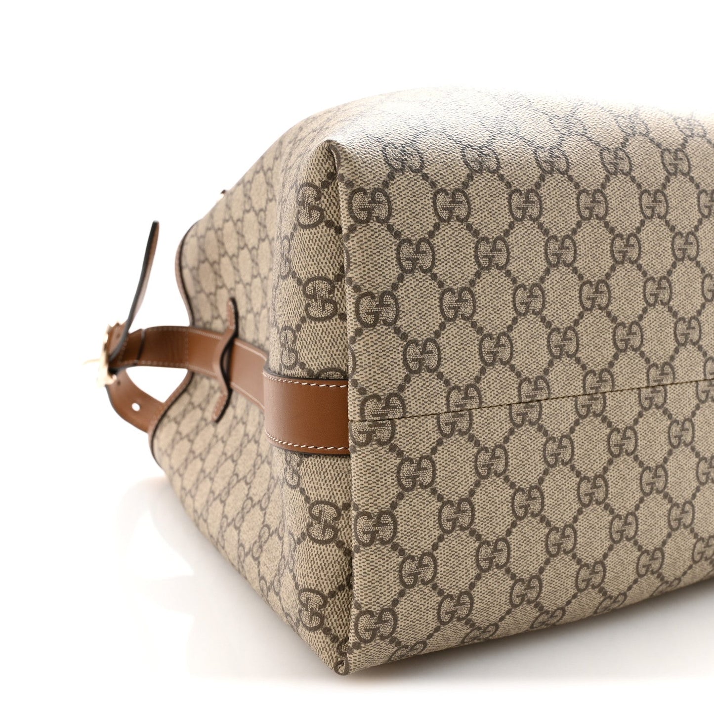 GG Icon Monogram Padlock Shoulder Bag Beige Dark Brown