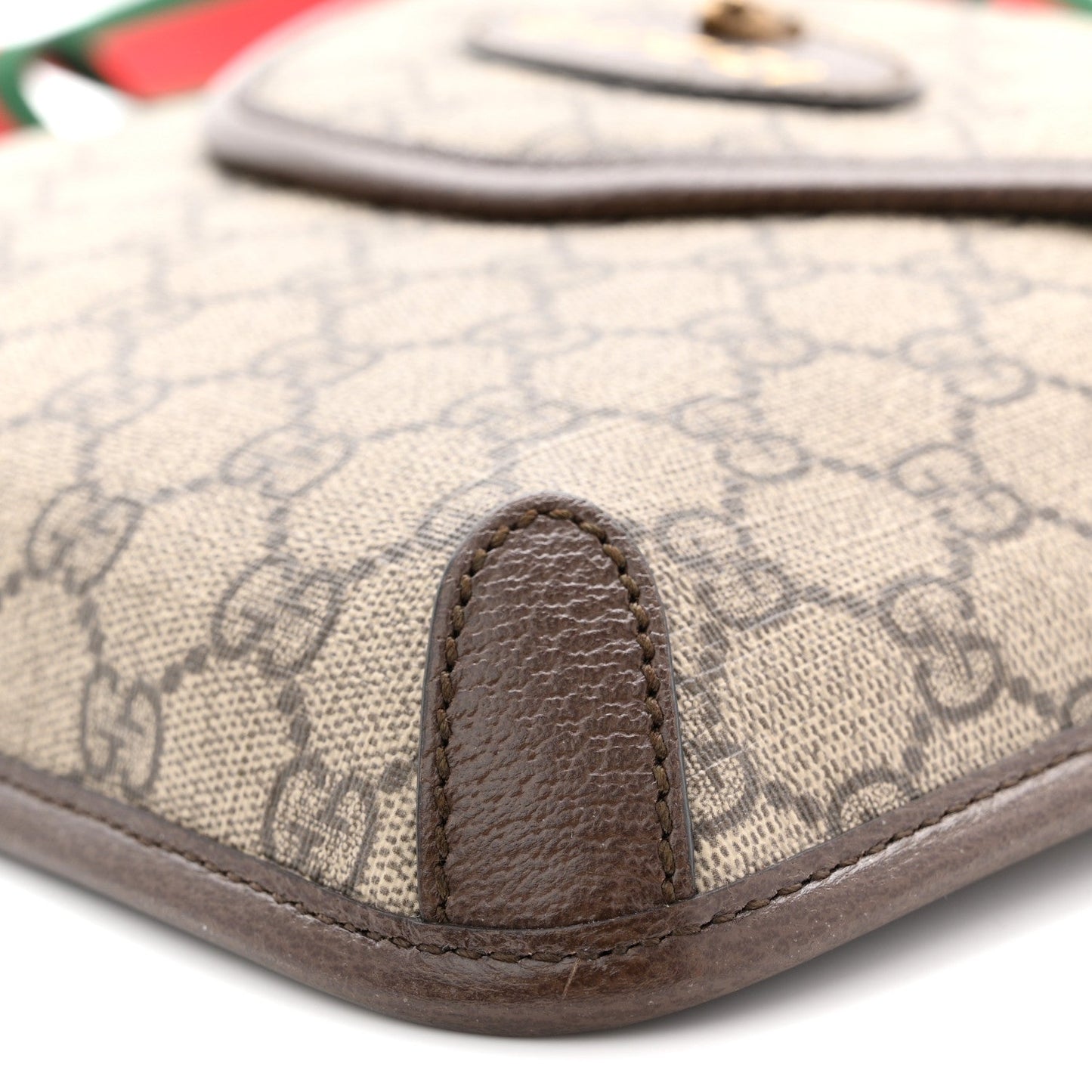 GG Supreme Monogram Web Medium Neo Vintage Flap Messenger Bag Beige New Acero