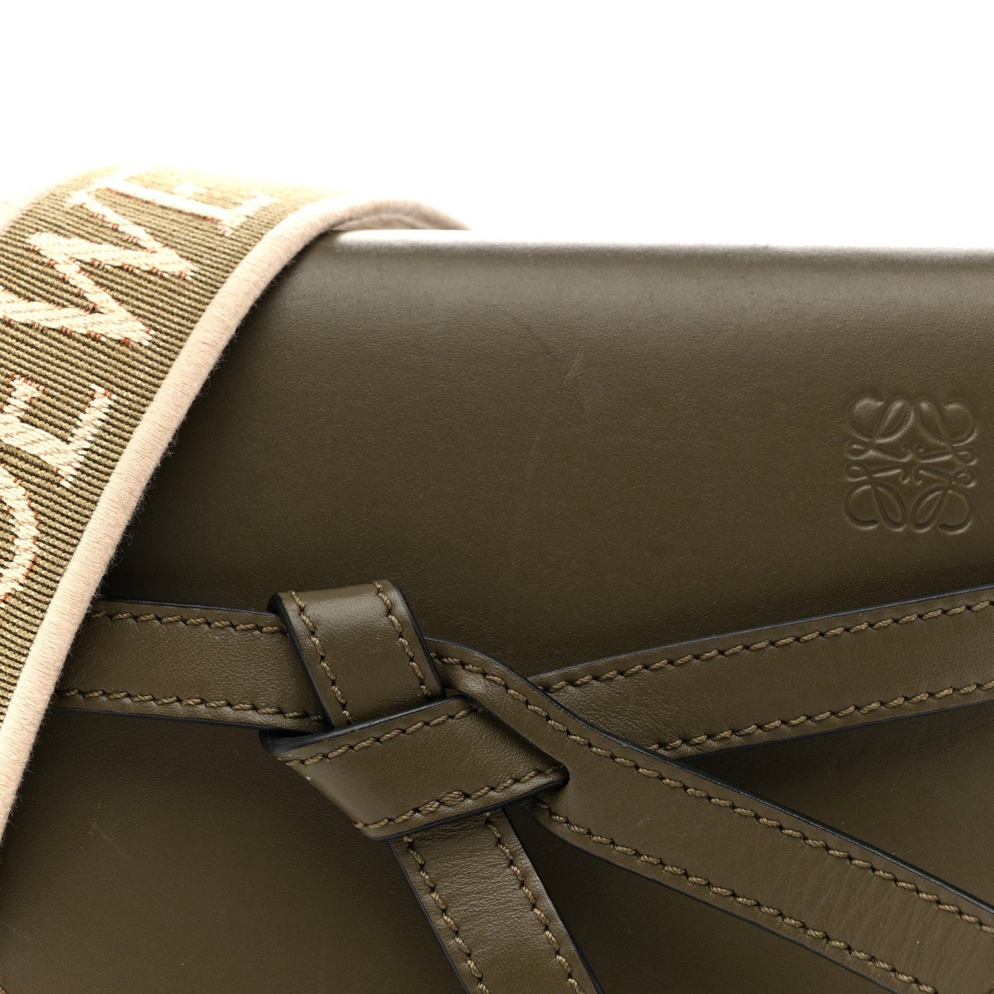 Calfskin Jacquard Mini Gate Dual Bag Autumn Green
