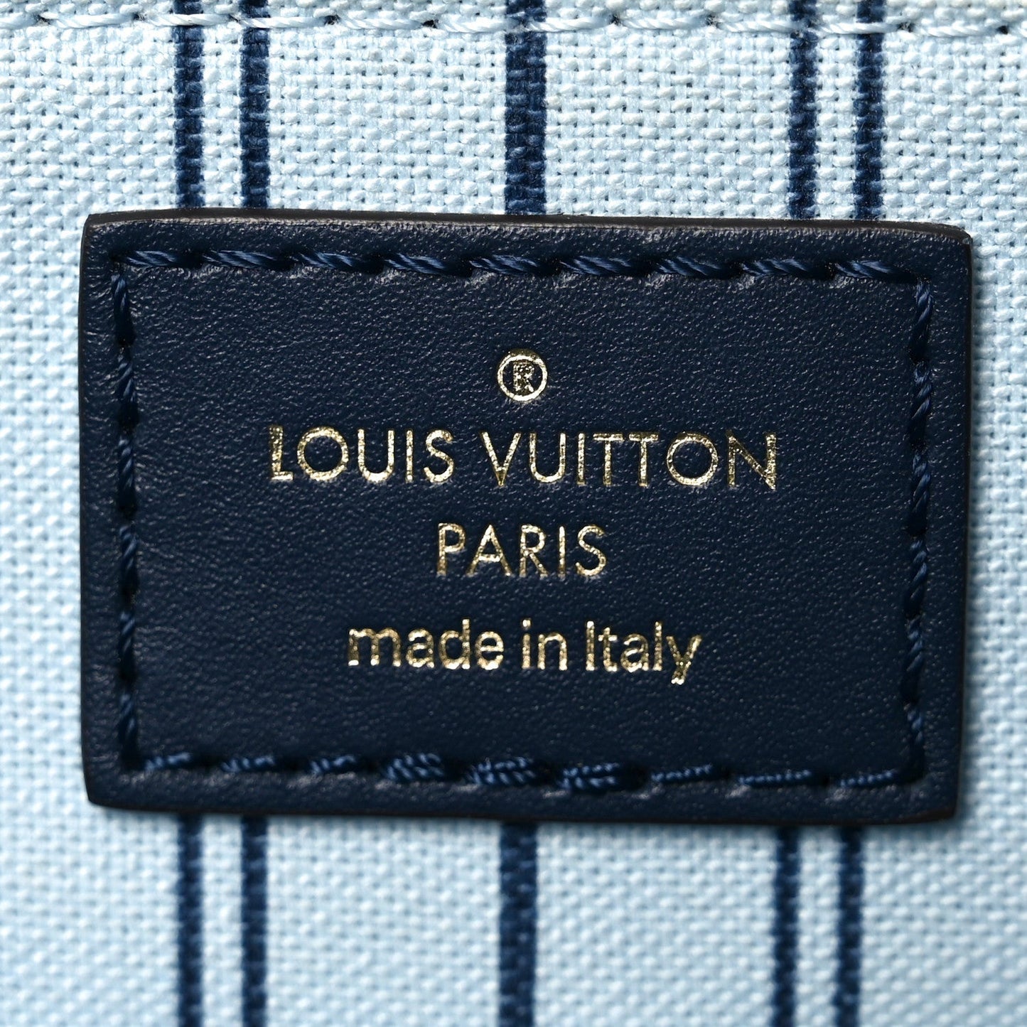 Raffia Calfskin Monogram Giant Onthego MM Blue