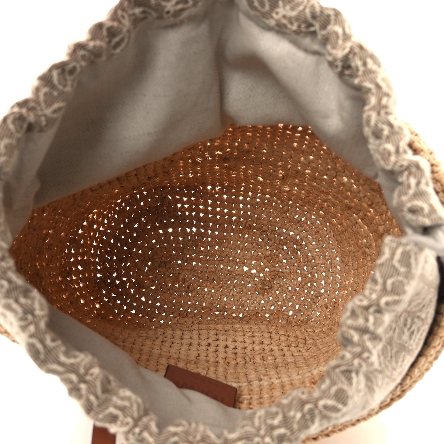 Calfskin Raffia Anagram Paulas Ibiza Pochette Bag Natural Tan