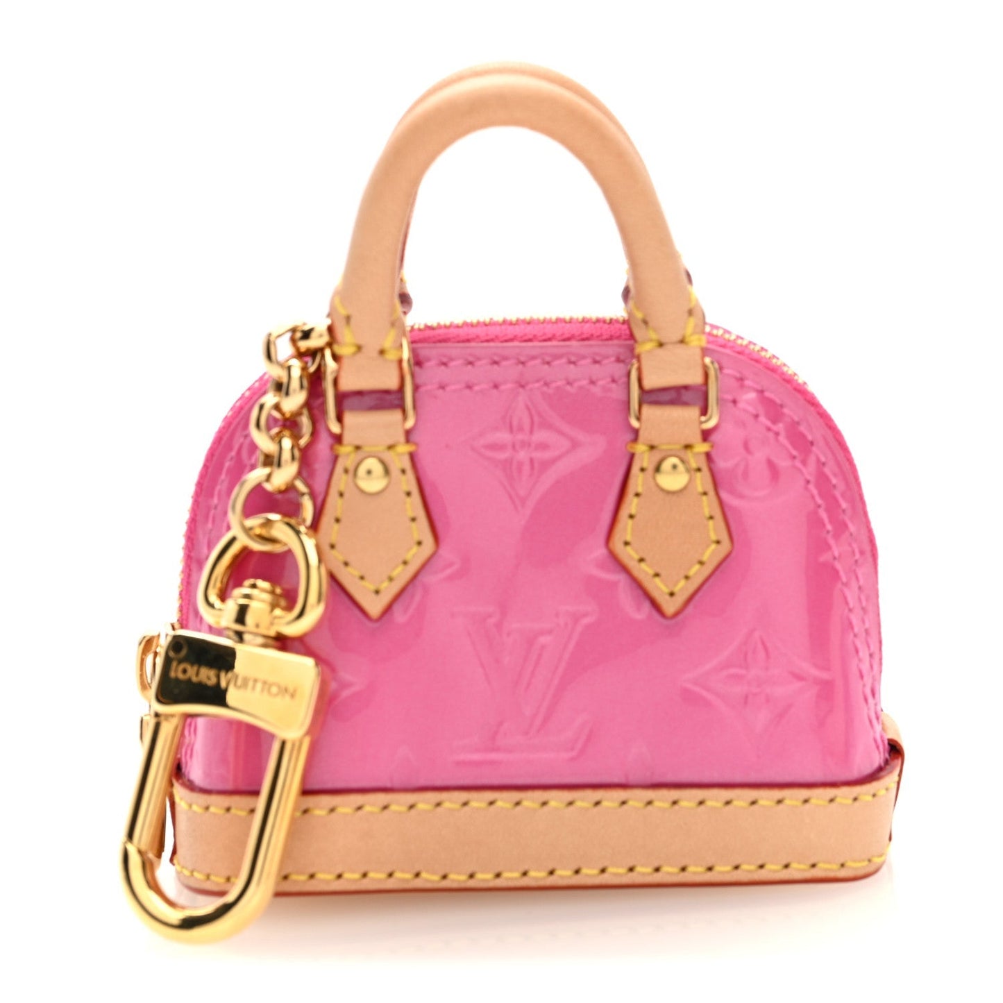 Vernis Monogram Micro Alma Bag Charm Key Holder Rose