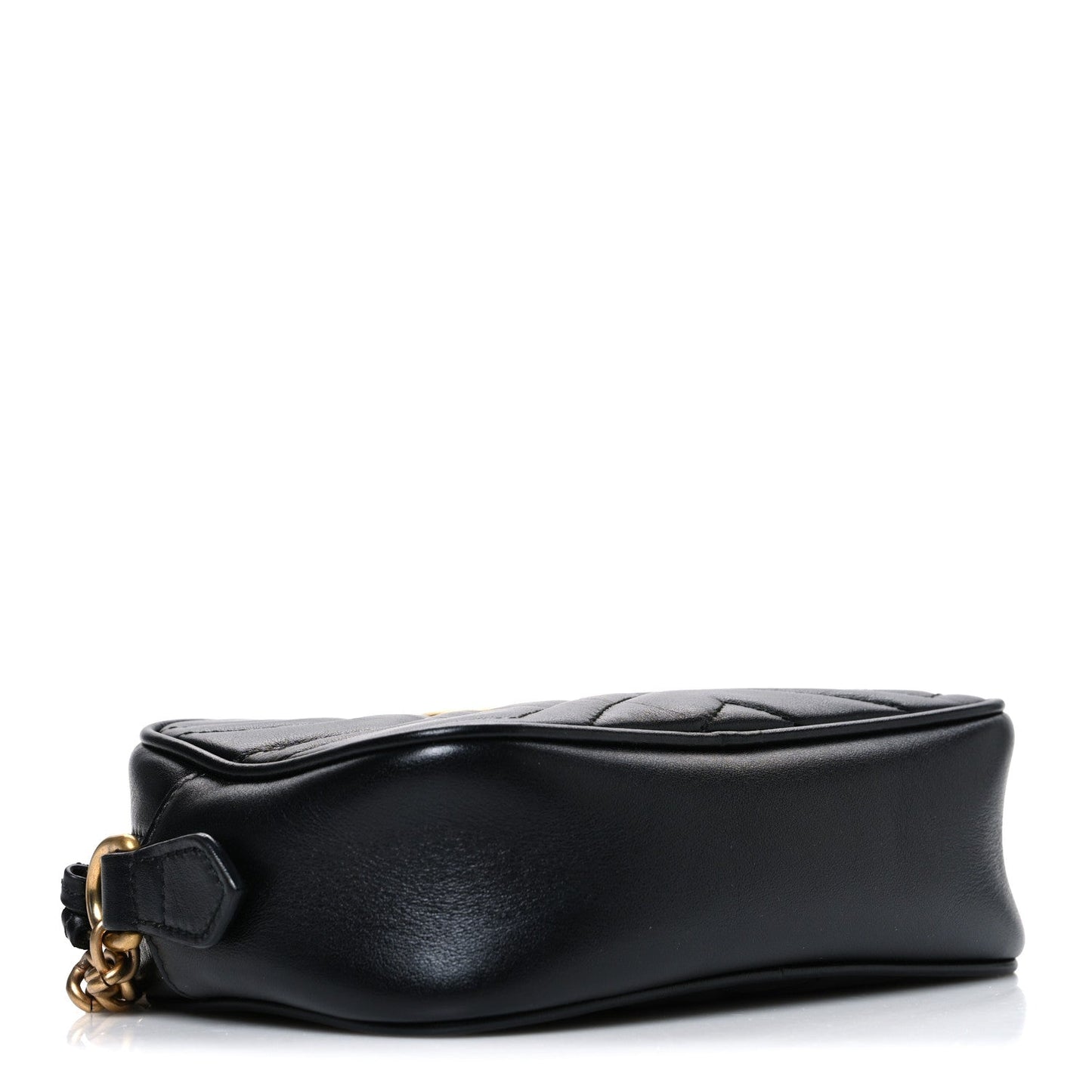 Calfskin Matelasse Mini GG Marmont Chain Shoulder Bag Black