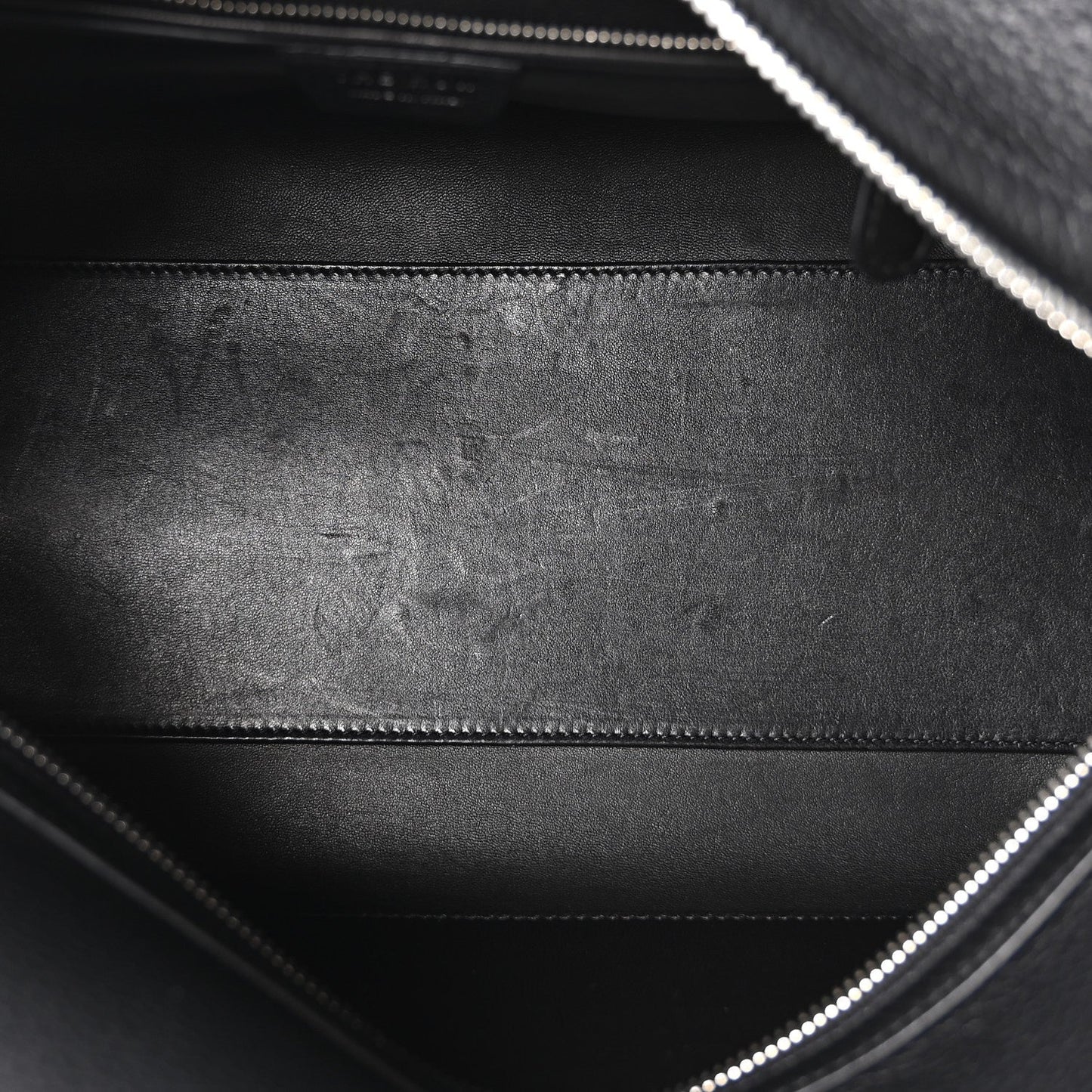Grained Calfskin East West Bowling Bag Black