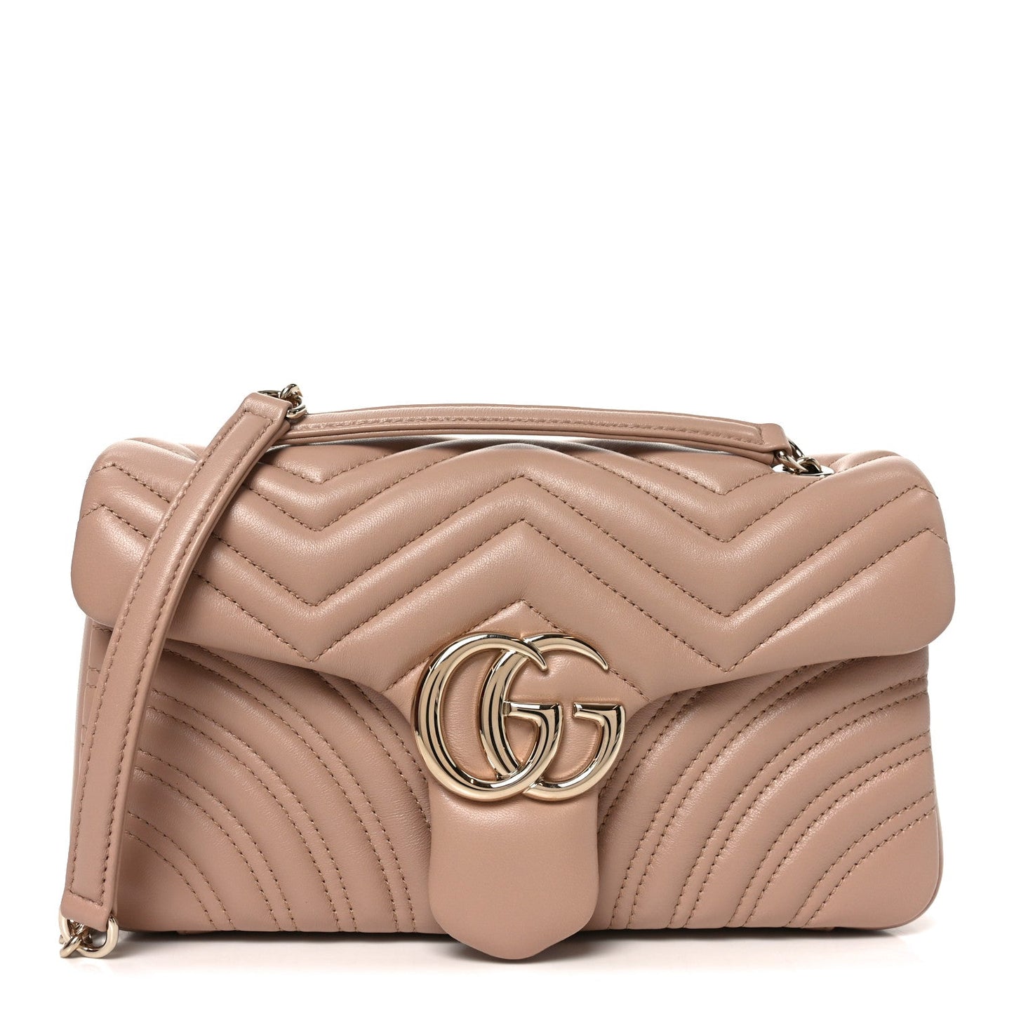 Lambskin Matelasse Medium GG Marmont Shoulder Bag Pink Beige